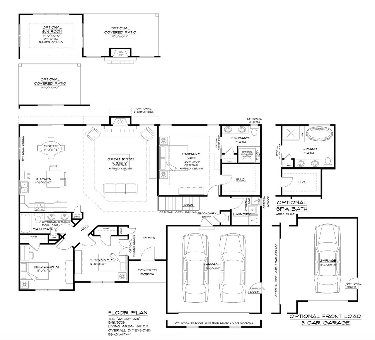2D floor plan layout of this home in Fieldstream Estates, Lancaster, NY (Image 2).