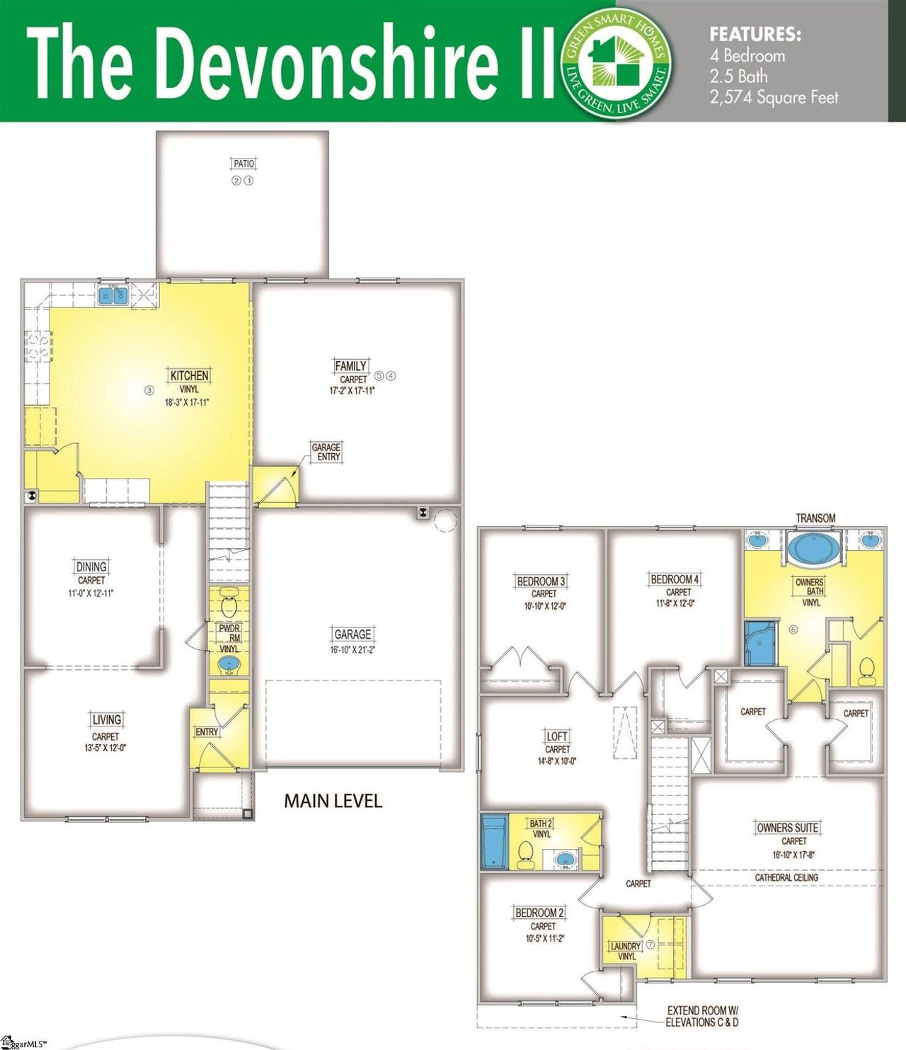 2D floor plan layout of this home in Lynbrook, Boiling Springs, SC (Image 2). 2D floor plan layout of this home in Lynbrook, Boiling Springs, SC (Image 2).