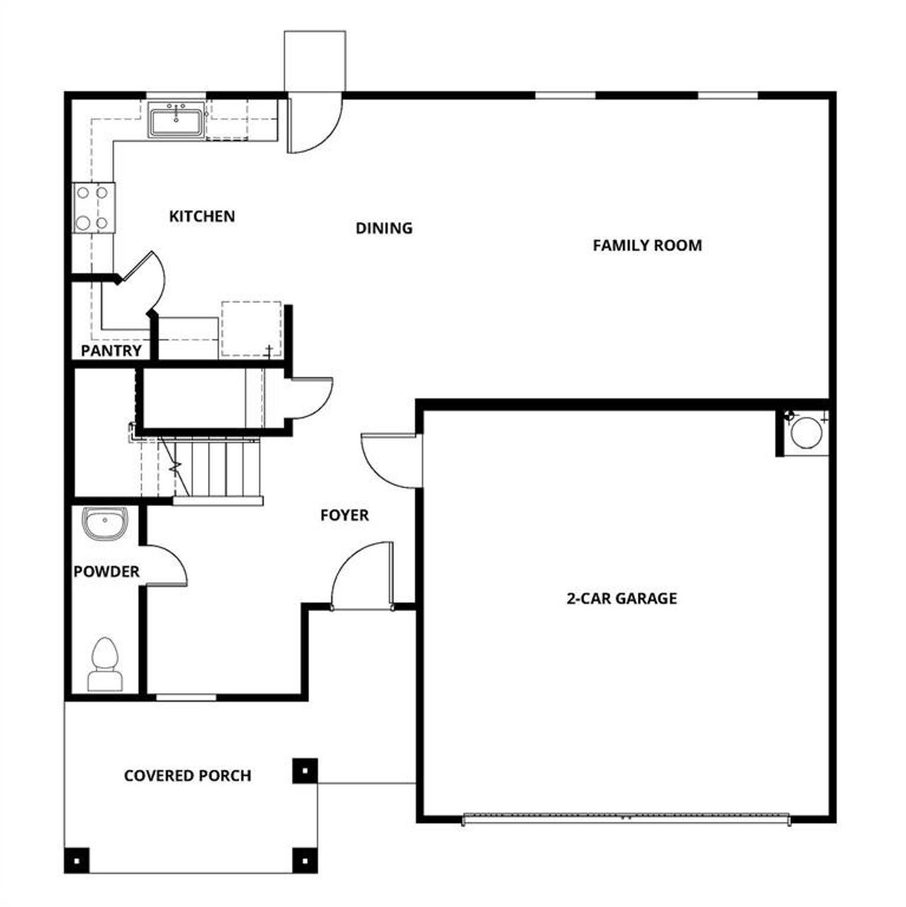 2D floor plan layout of this home in Creekside Estates, Terrell, TX (Image 2).