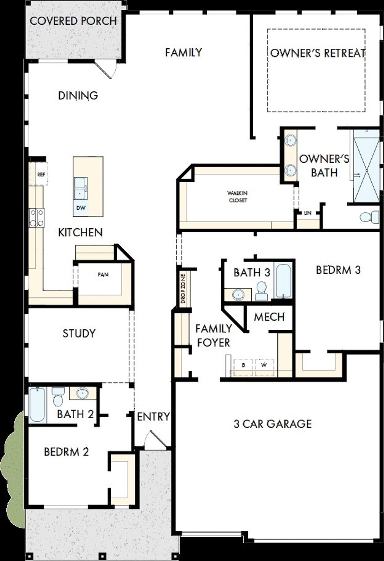 2D floor plan layout of this home in Lanier Landing - Reserve Collection, Gainesville, GA (Image 2).