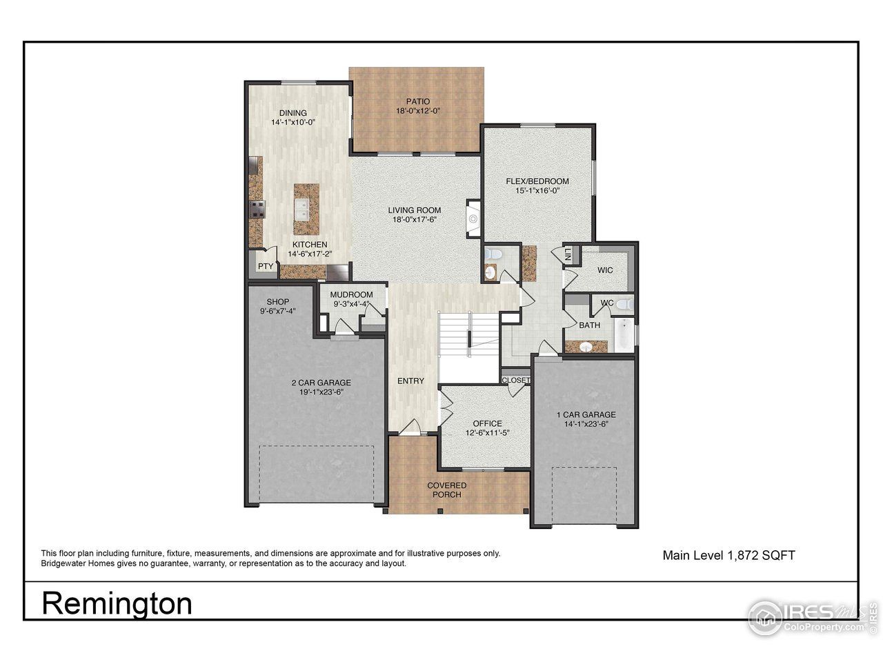 2D floor plan layout of this home in Prairie Song, Windsor, CO (Image 2).