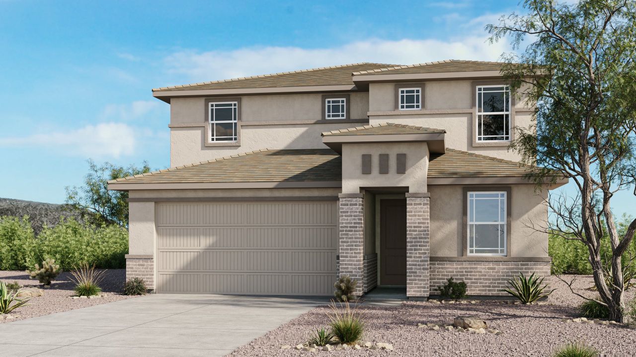 Representative exterior photo of a completed home built from the Sienna by Taylor Morrison in Saddleback, Peoria, AZ (Image 2).