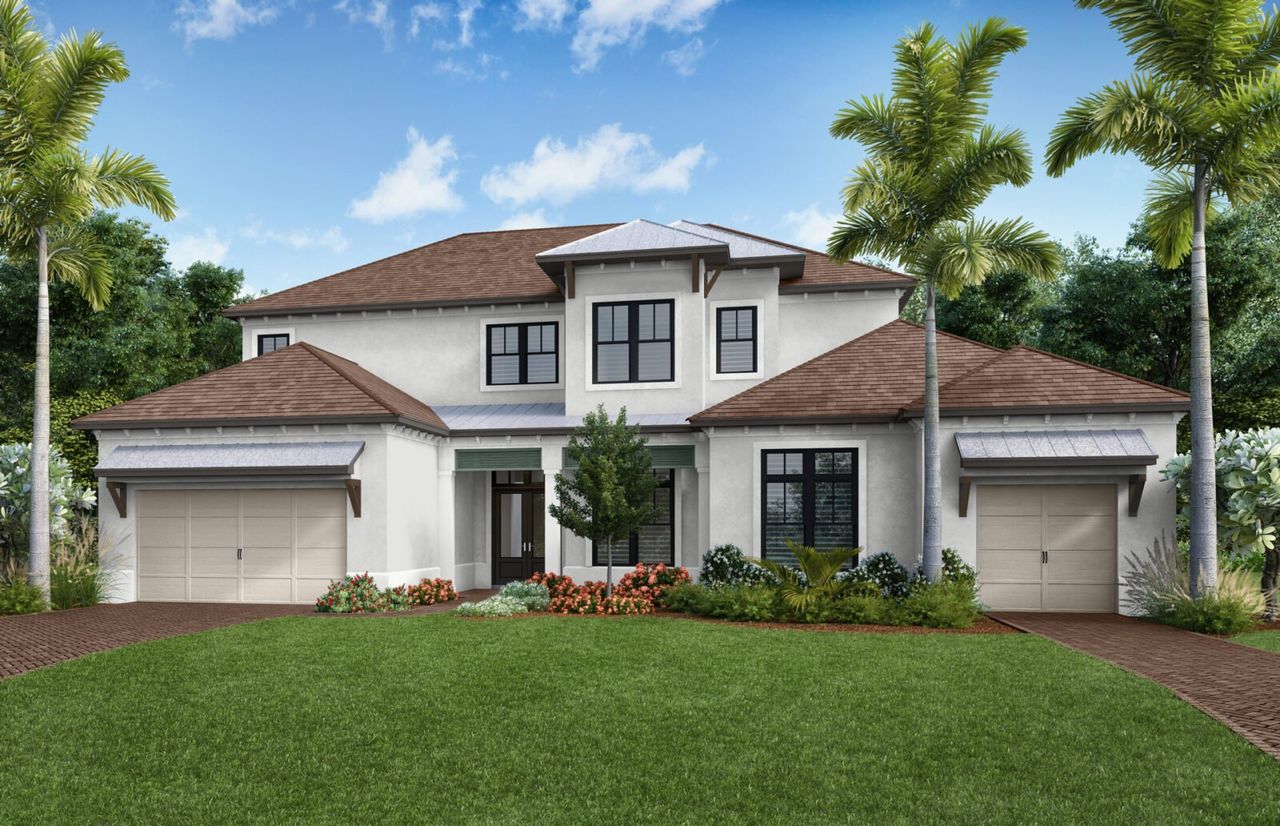 Representative exterior photo of a completed home built from the Monterey 2 by Neal Signature Homes in Waterbury Park, Bradenton, FL (Image 2).
