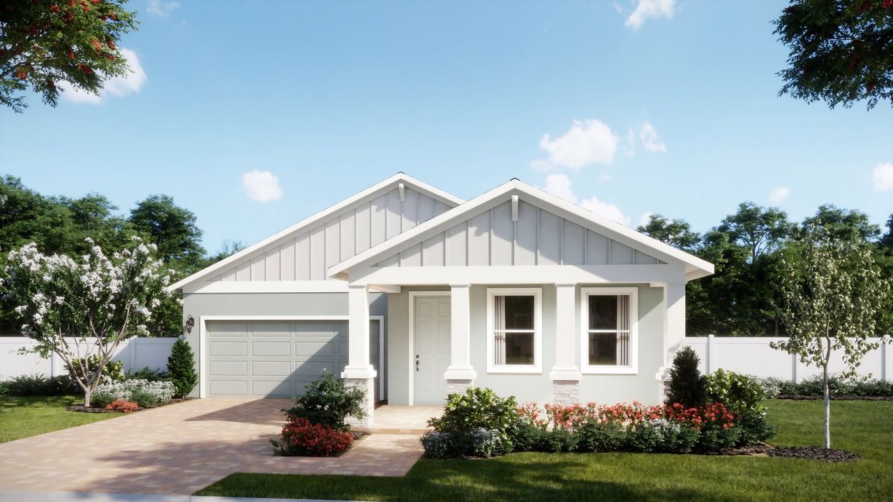 Representative exterior photo of a completed home built from the Myrtle by Landsea Homes in Oakview, Apopka, FL (Image 2).