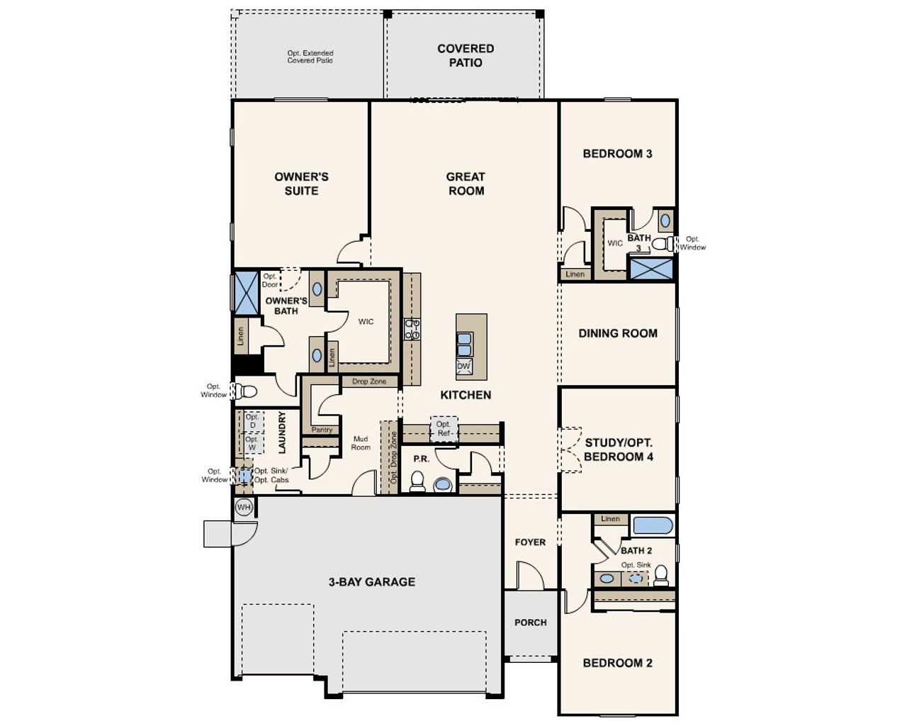 2D floor plan layout of this home in El Cidro, Goodyear, AZ (Image 2). 2D floor plan layout of this home in El Cidro, Goodyear, AZ (Image 2).