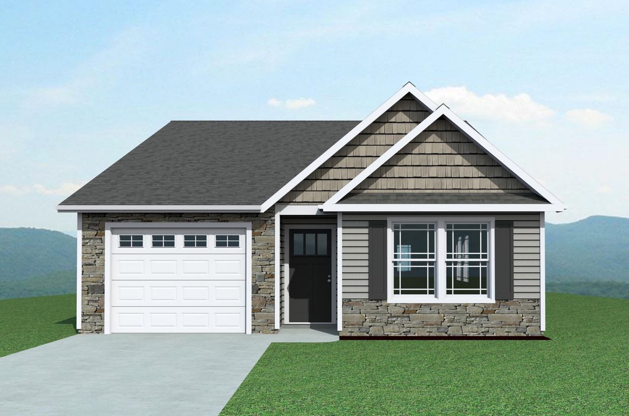 Representative exterior photo of a completed home built from the Wrenley by Enchanted Homes in Cleveland Meadows, Spartanburg, SC (Image 2).