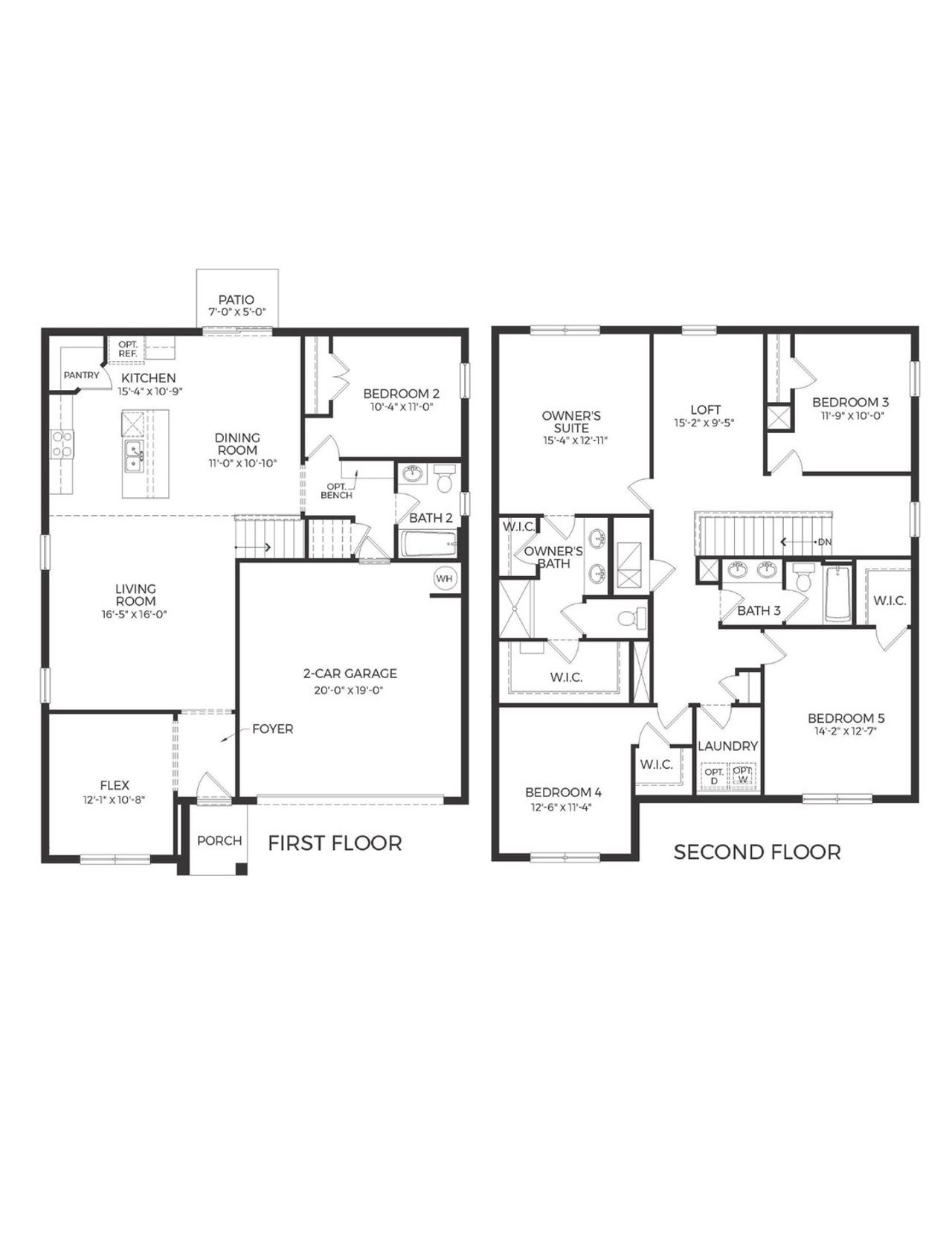 2D floor plan layout of this home in Crossroads at Kelly Park, Apopka, FL (Image 2). 2D floor plan layout of this home in Crossroads at Kelly Park, Apopka, FL (Image 2).