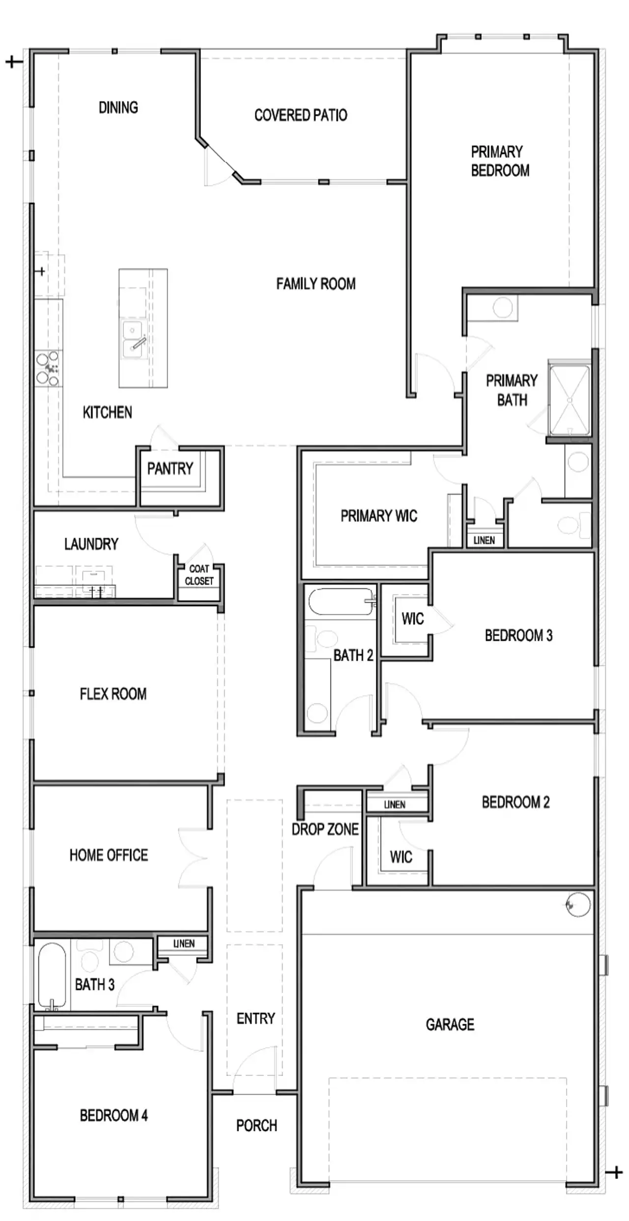 2D floor plan layout of this home in Prominence, San Antonio, TX (Image 2).