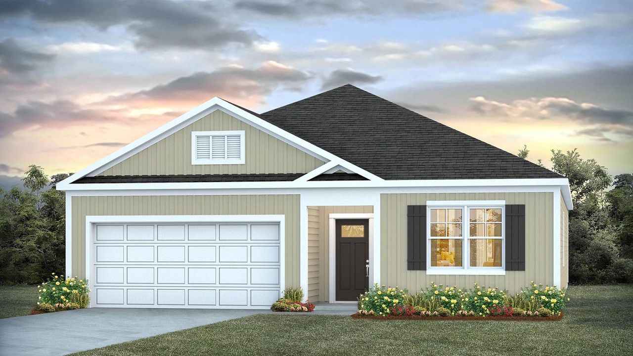 Representative exterior photo of a completed home built from the Aberdeen-exp by D.R. Horton in Laurel Grove, Guyton, GA (Image 2).