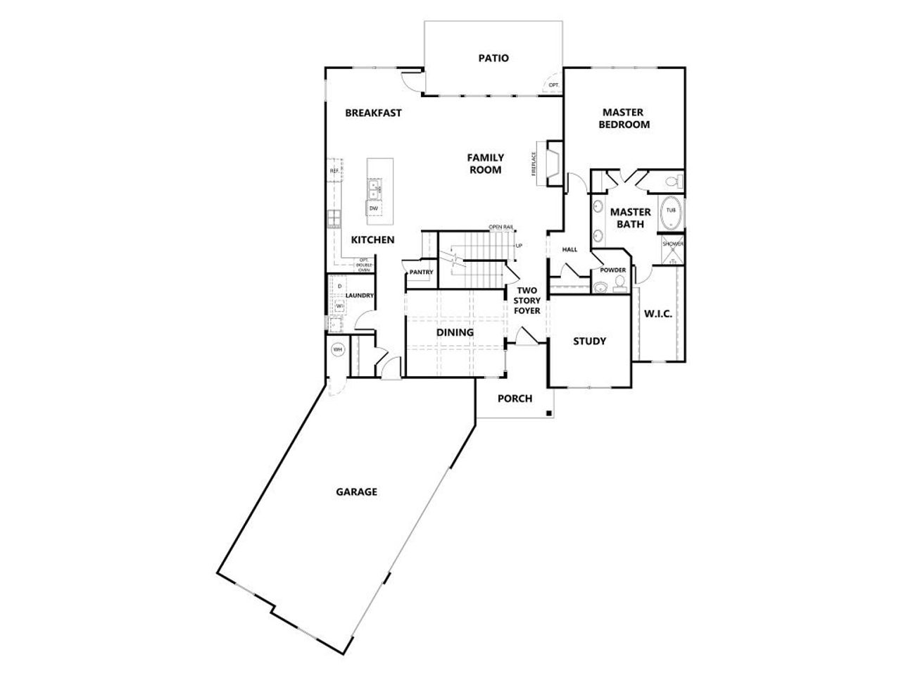 2D floor plan layout for the The Carrington by Stephen Elliott Homes in Traditions Of Braselton, Jefferson, GA (Image 2). 2D floor plan layout for the The Carrington by Stephen Elliott Homes in Traditions Of Braselton, Jefferson, GA (Image 2).
