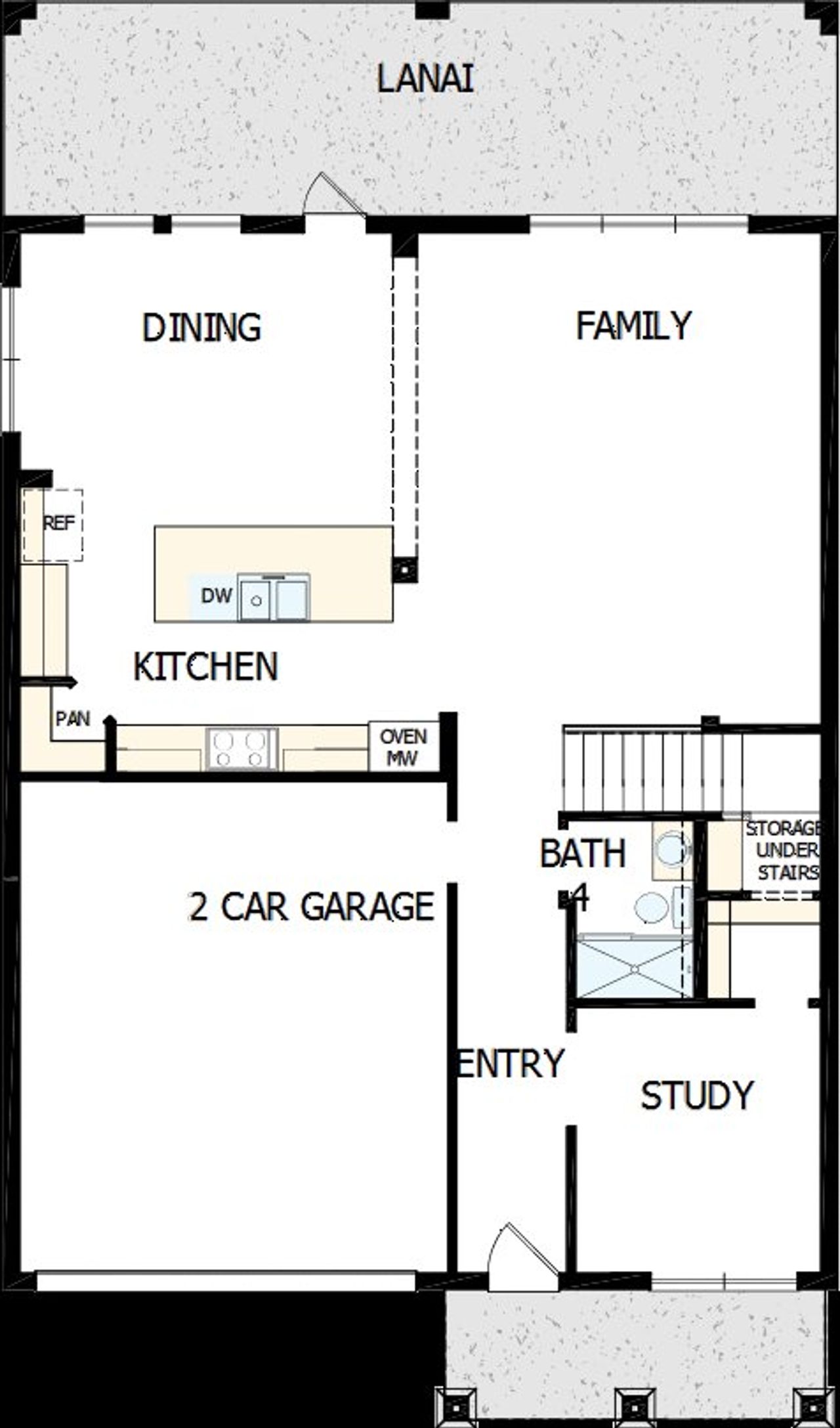 2D floor plan layout of this home in South Tampa - Urban Collection, Tampa, FL (Image 2).