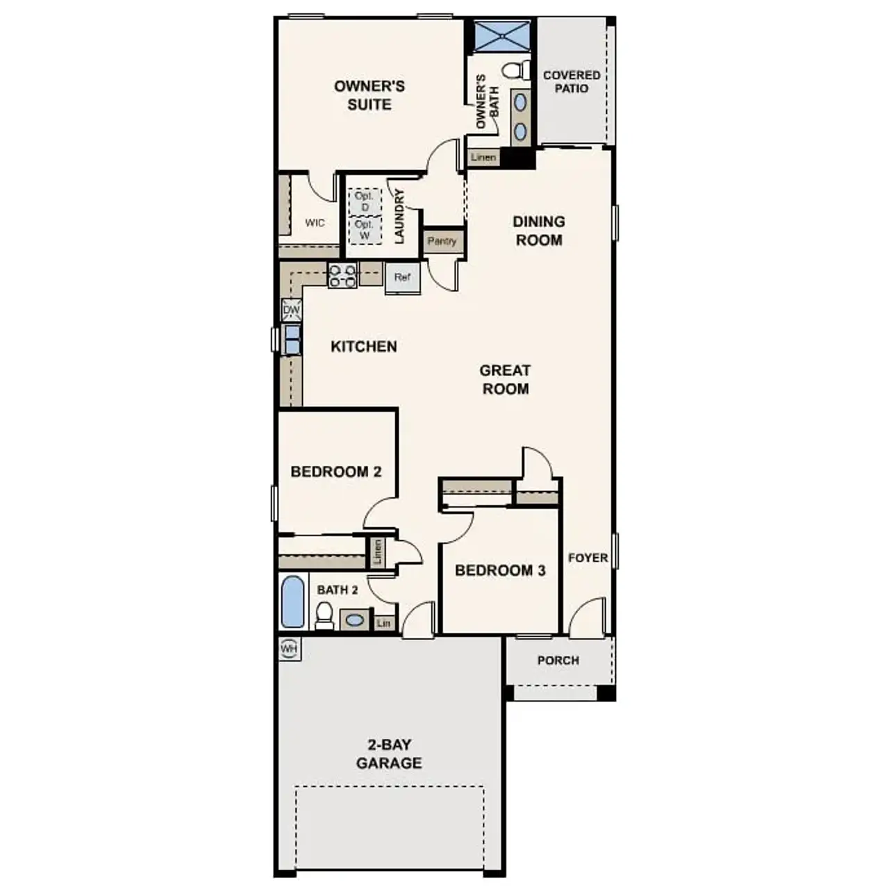 2D floor plan layout of this home in Entrada del Toro at Rancho Sahuarita, Sahuarita, AZ (Image 2). 2D floor plan layout of this home in Entrada del Toro at Rancho Sahuarita, Sahuarita, AZ (Image 2).