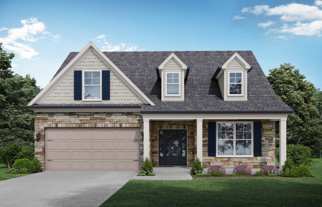 Representative exterior photo of a completed home built from the Lancaster by McKinley Homes in Highland Park, Stonecrest, GA (Image 2).