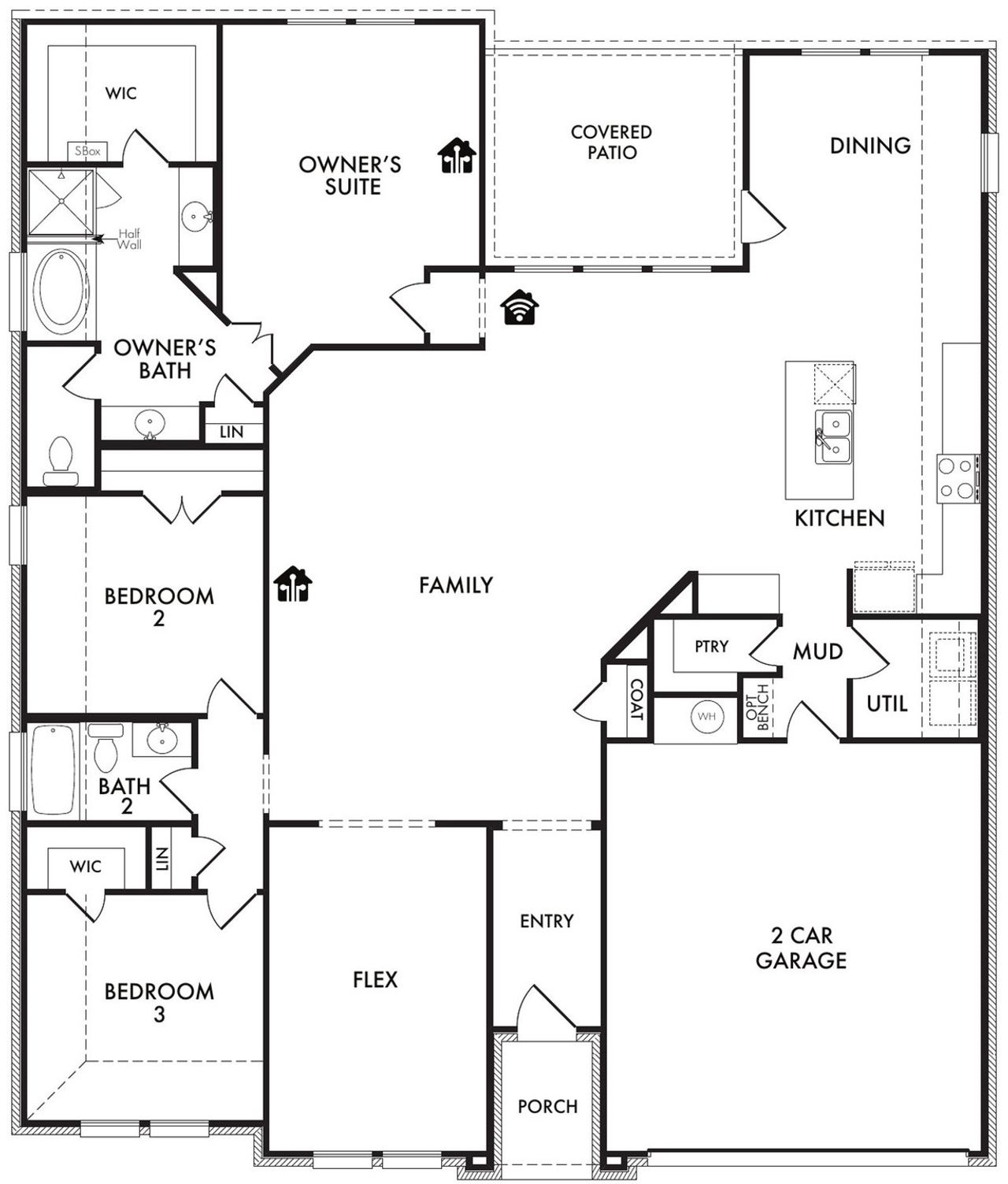 2D floor plan layout of this home in Timberbrook, Justin, TX (Image 2).