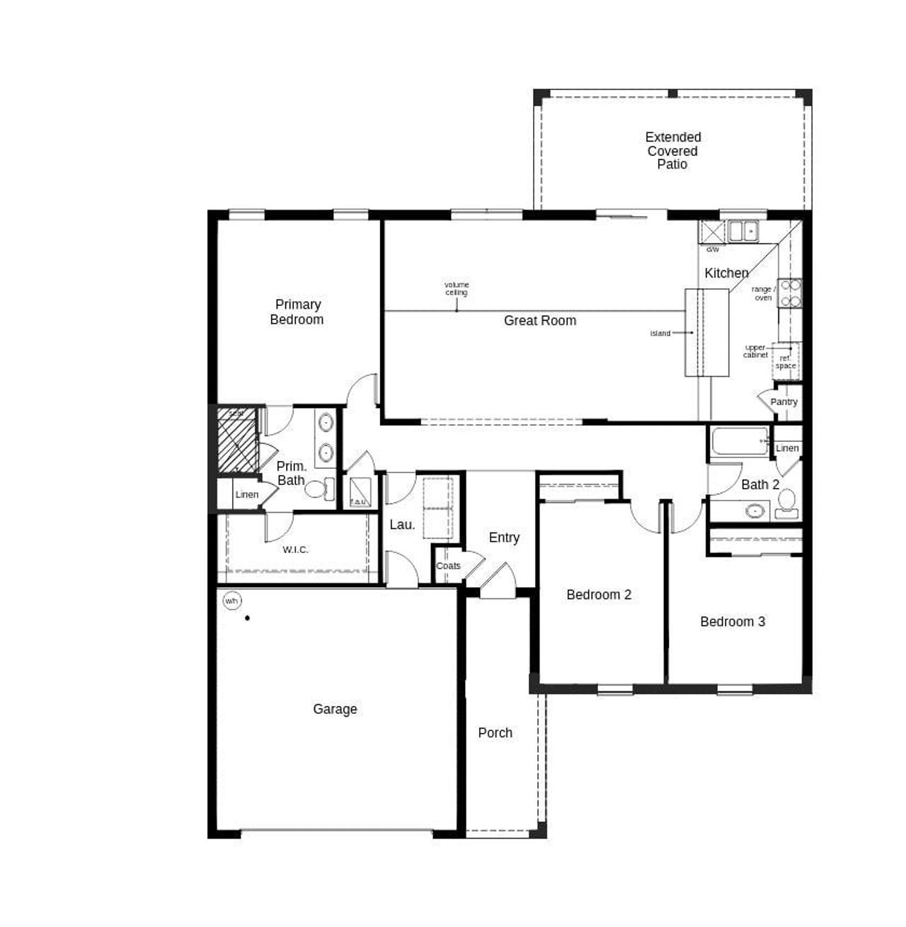 2D floor plan layout of this home in Coves of Estero Bay, Fort Myers, FL (Image 2).
