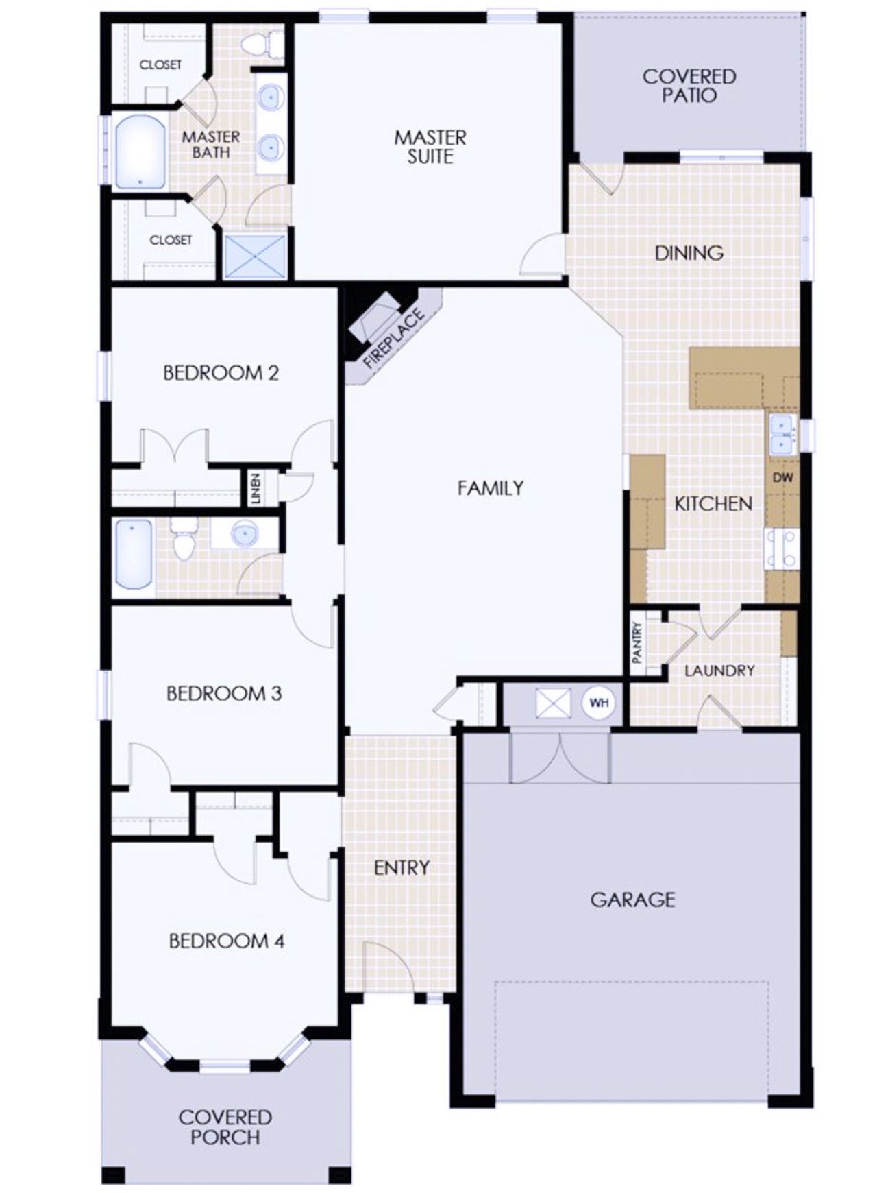 2D floor plan layout for the Appaloosa by Wyldewood Homes in The Preserve At Country Ridge, Sherman, TX (Image 2).