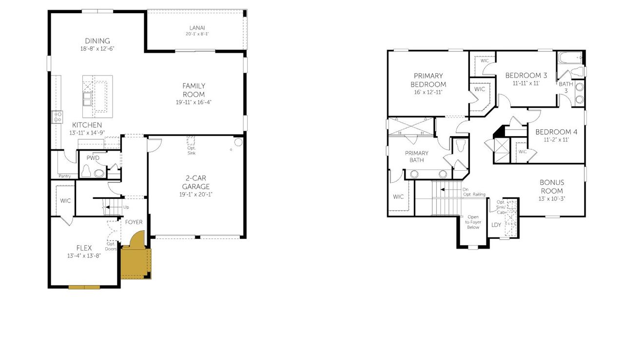 2D floor plan layout of this home in Hamlin Meadows, Winter Garden, FL (Image 2). 2D floor plan layout of this home in Hamlin Meadows, Winter Garden, FL (Image 2).