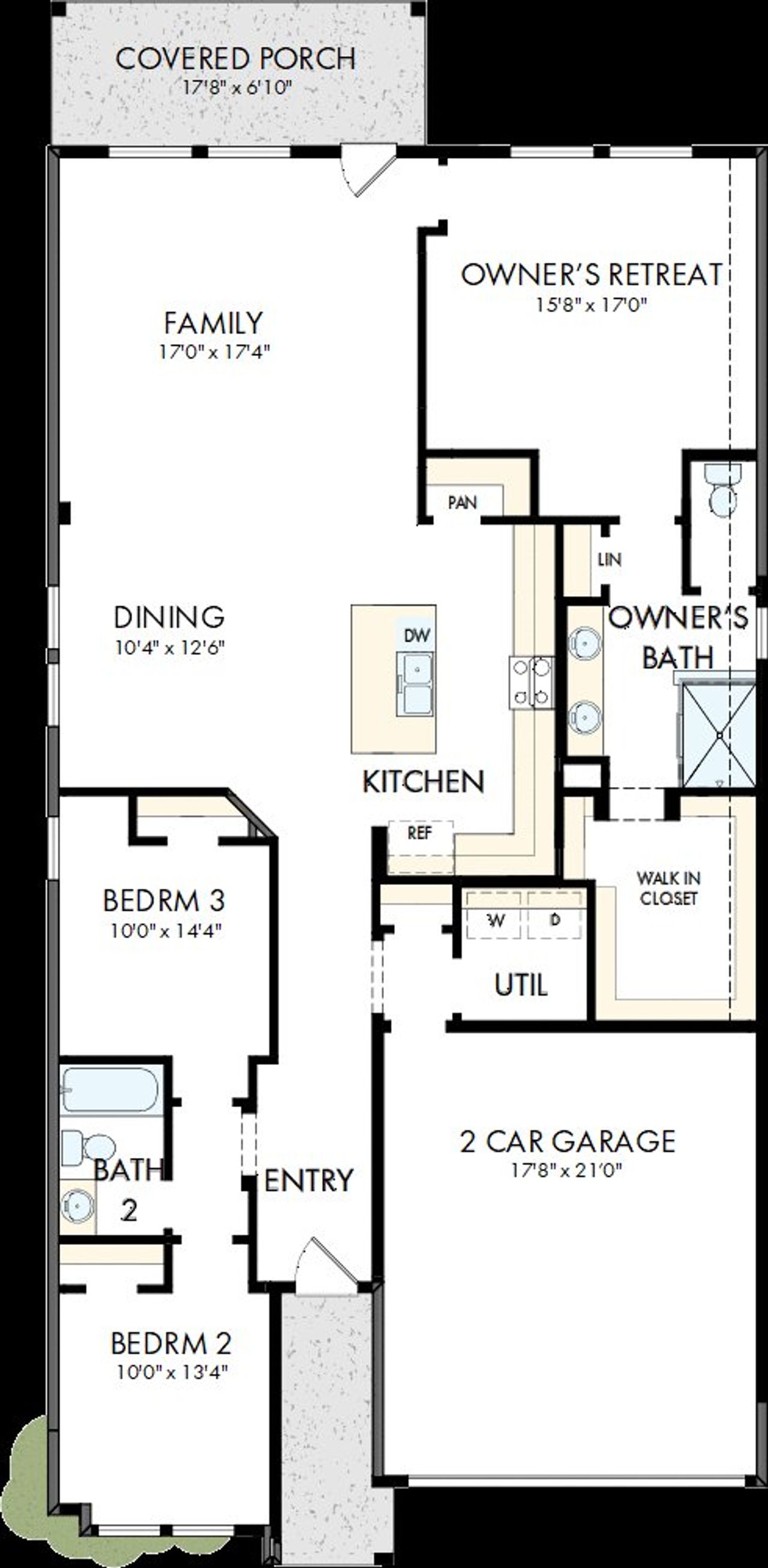 2D floor plan layout of this home in Meridiana - Terrace Collection, Manvel, TX (Image 2).