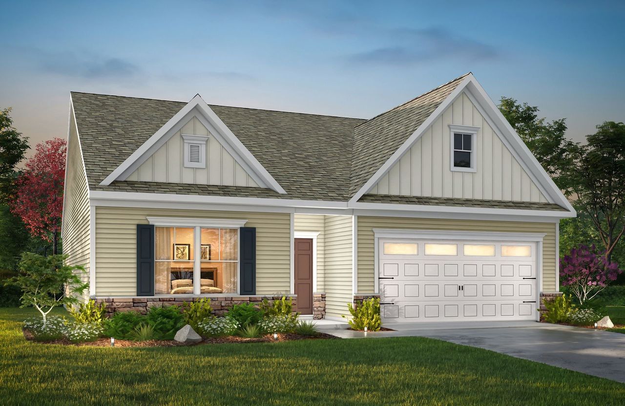 Representative exterior photo of a completed home built from the Durell by True Homes in Edgewater - The Links, Lancaster, SC (Image 2).