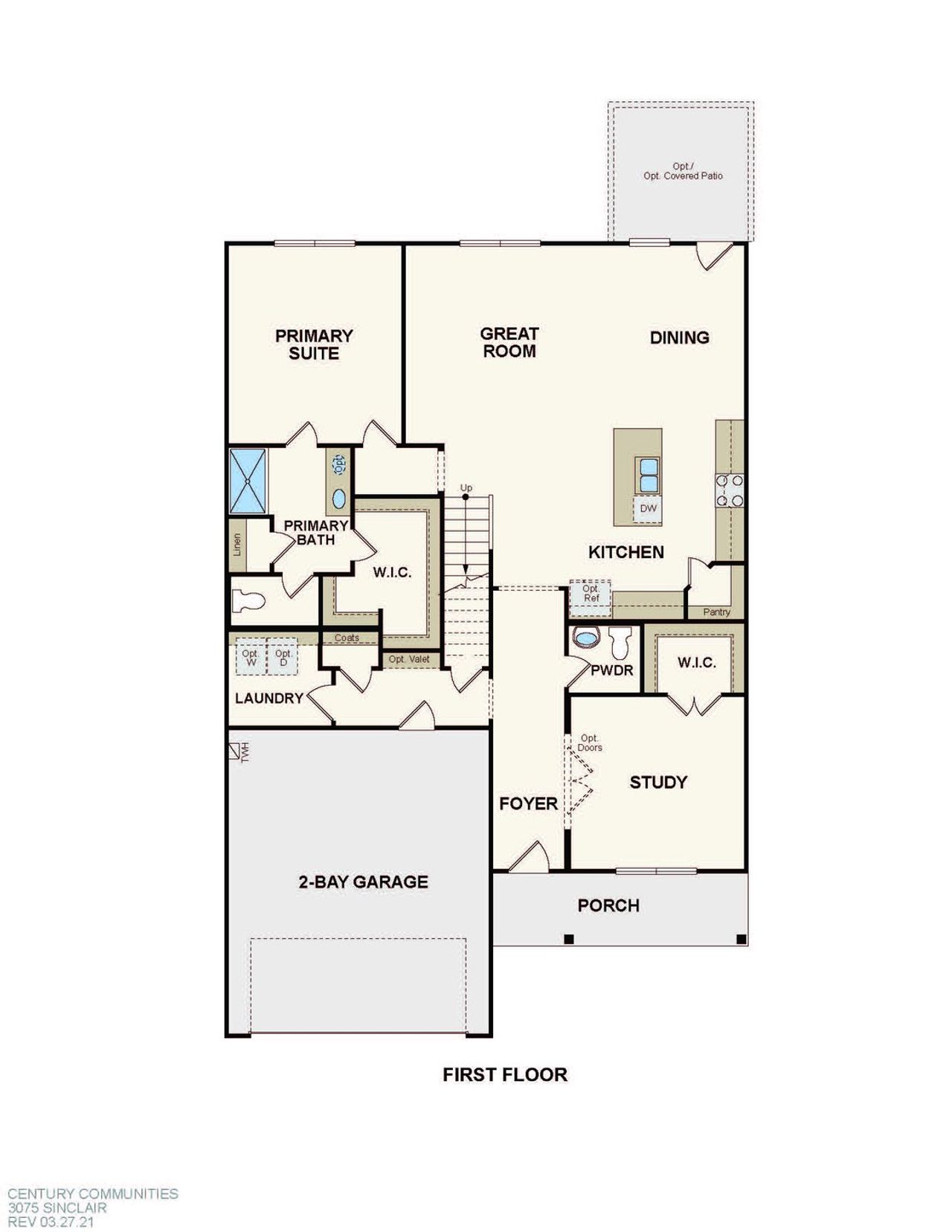 2D floor plan layout for the Sinclair by Century Communities in Martha's Vineyard, Alvin, TX (Image 2). 2D floor plan layout for the Sinclair by Century Communities in Martha's Vineyard, Alvin, TX (Image 2).