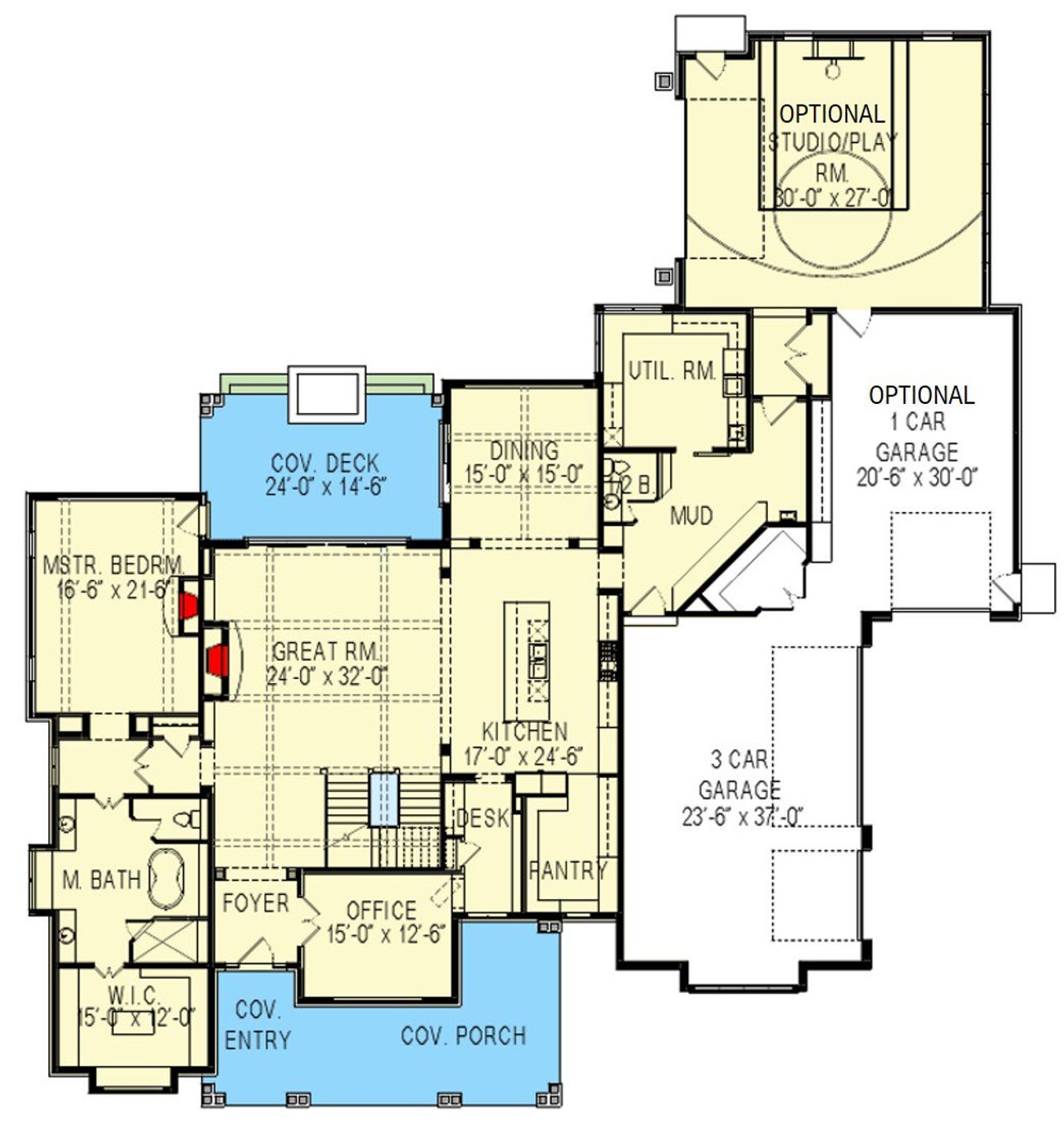 2D floor plan layout for the The Berkley by Remington Custom Homes in Rancho Ladera, Aledo, TX (Image 2).