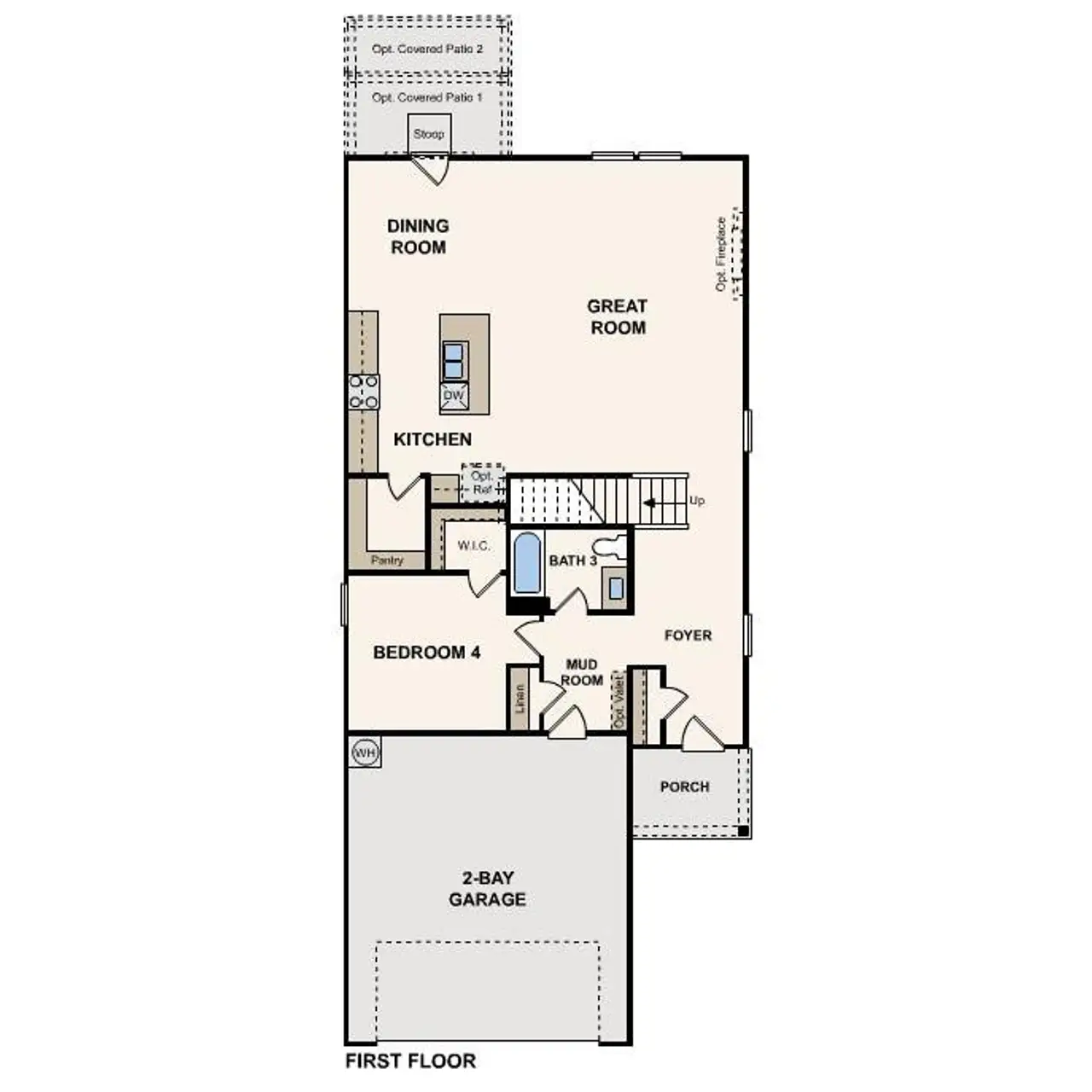 A detailed layout illustrates the thoughtful arrangement of the main level rooms.