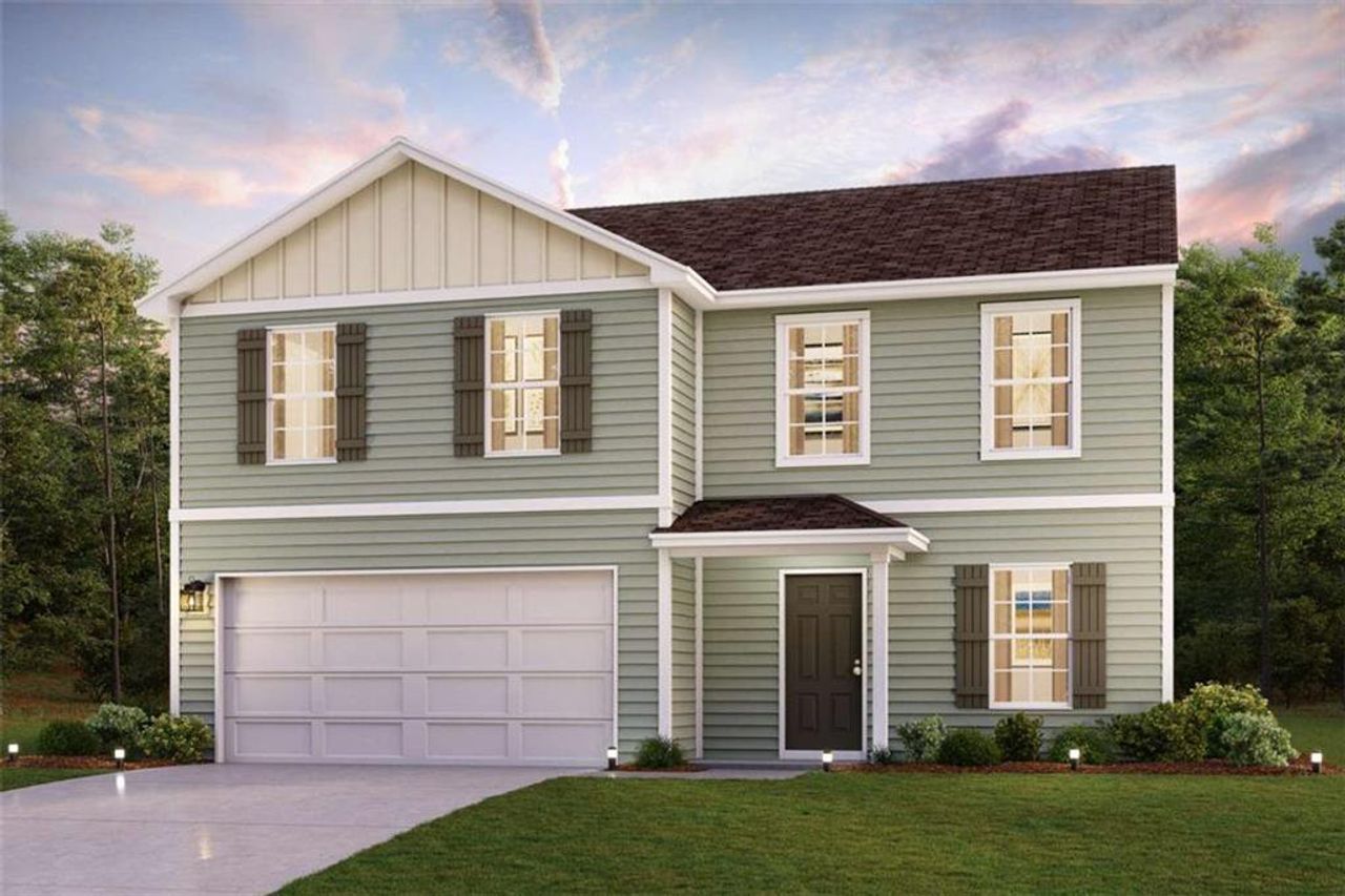 Front exterior of a new home in Chappell's Walk, Dudley, GA, highlighting curb appeal (Image 2).