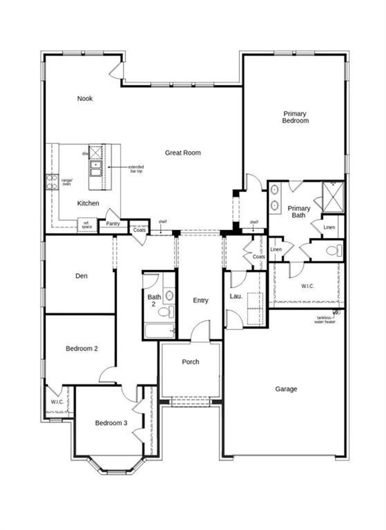 2D floor plan layout of this home in The Preserve Estates, Justin, TX (Image 2). 2D floor plan layout of this home in The Preserve Estates, Justin, TX (Image 2).