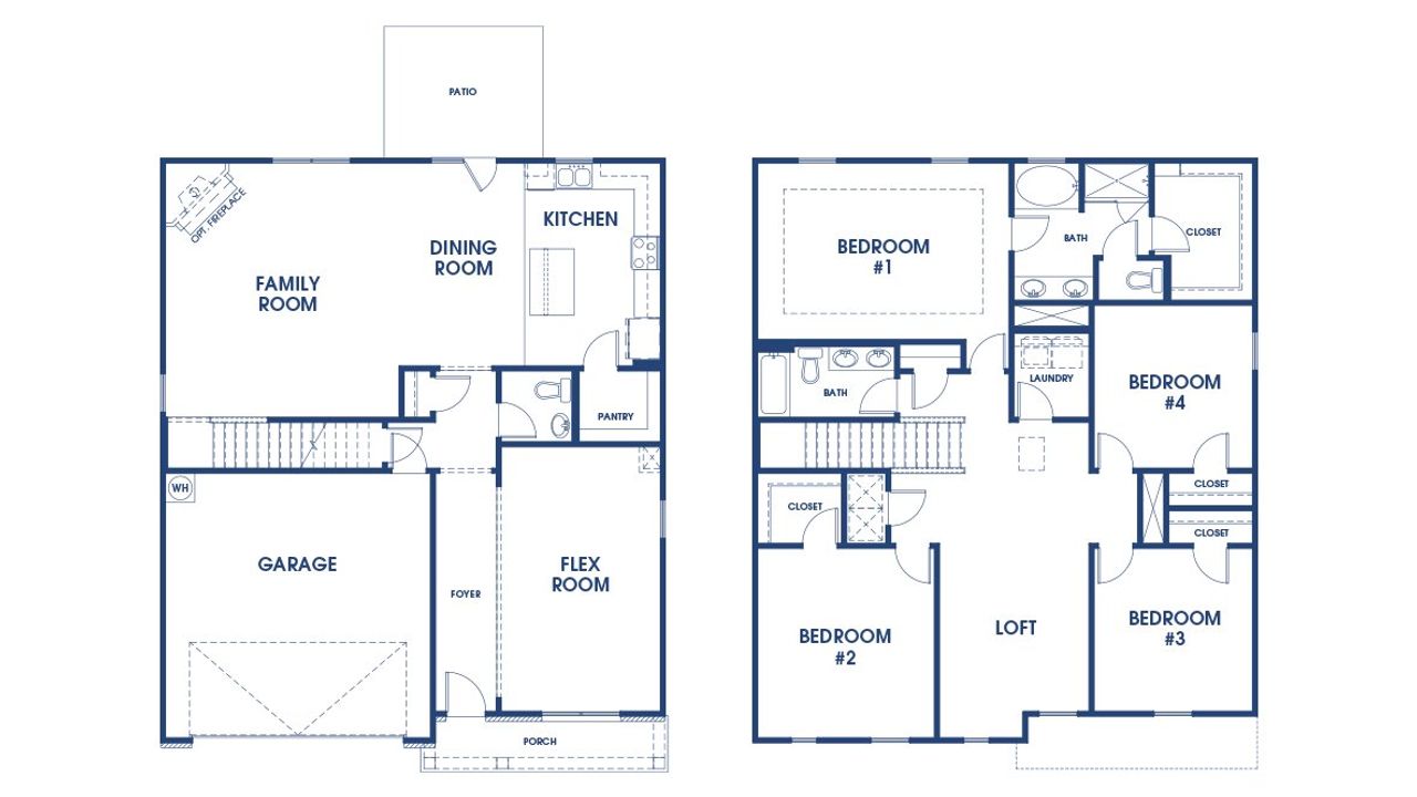 2D floor plan layout of this home in The Reserve at Calcutta, Stockbridge, GA (Image 2).