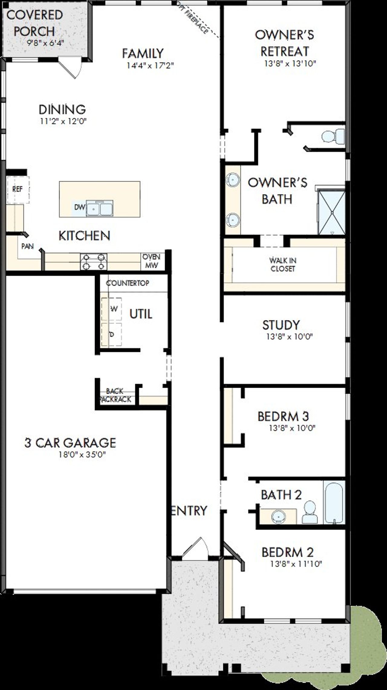 2D floor plan layout of this home in Treeline, Justin, TX (Image 2).