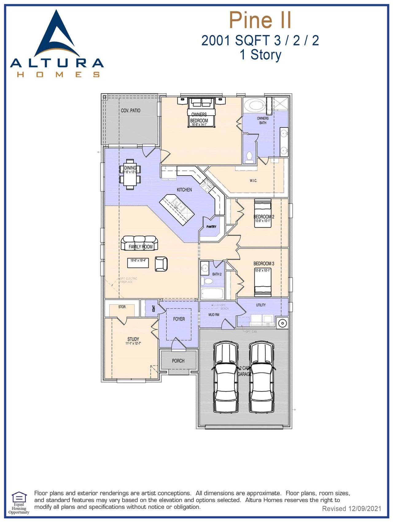 2D floor plan layout for the Pine II by Altura Homes in Summerwood, Red Oak, TX (Image 2). 2D floor plan layout for the Pine II by Altura Homes in Summerwood, Red Oak, TX (Image 2).
