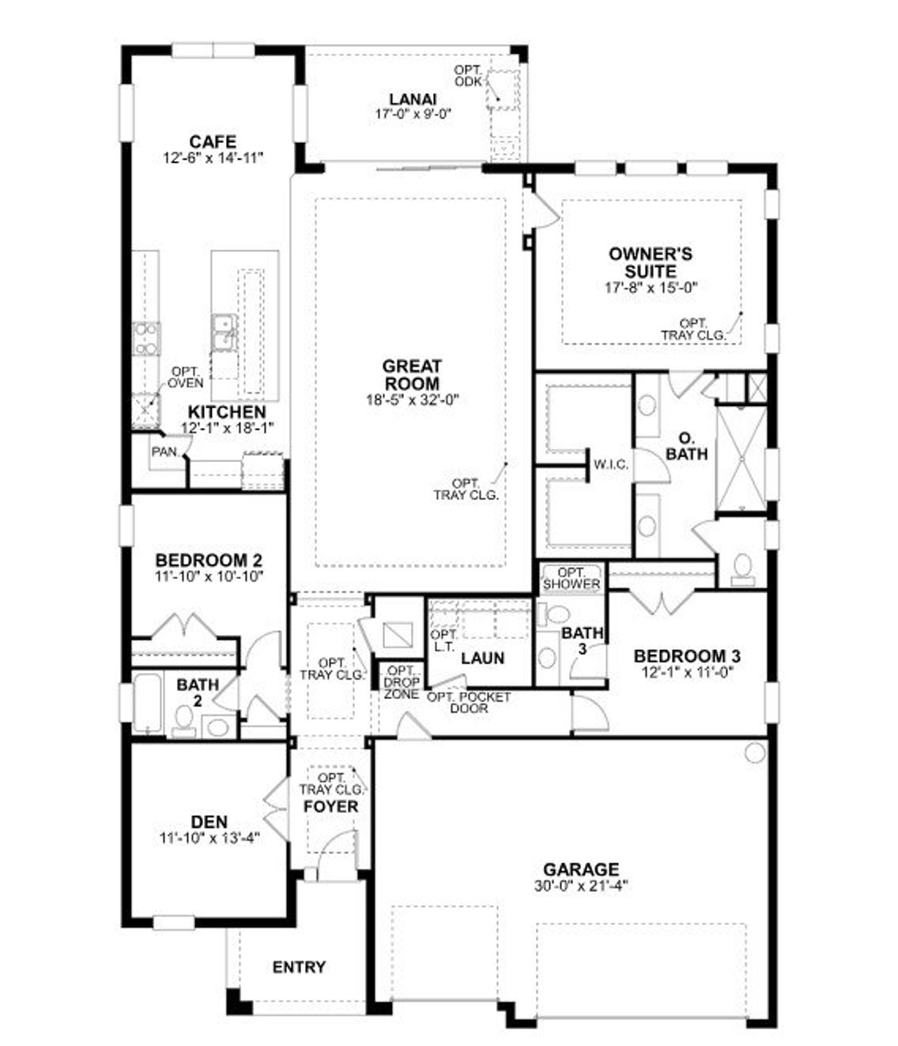 2D floor plan layout of this home in Sweetwater at Lakewood Ranch, Lakewood Ranch, FL (Image 2).