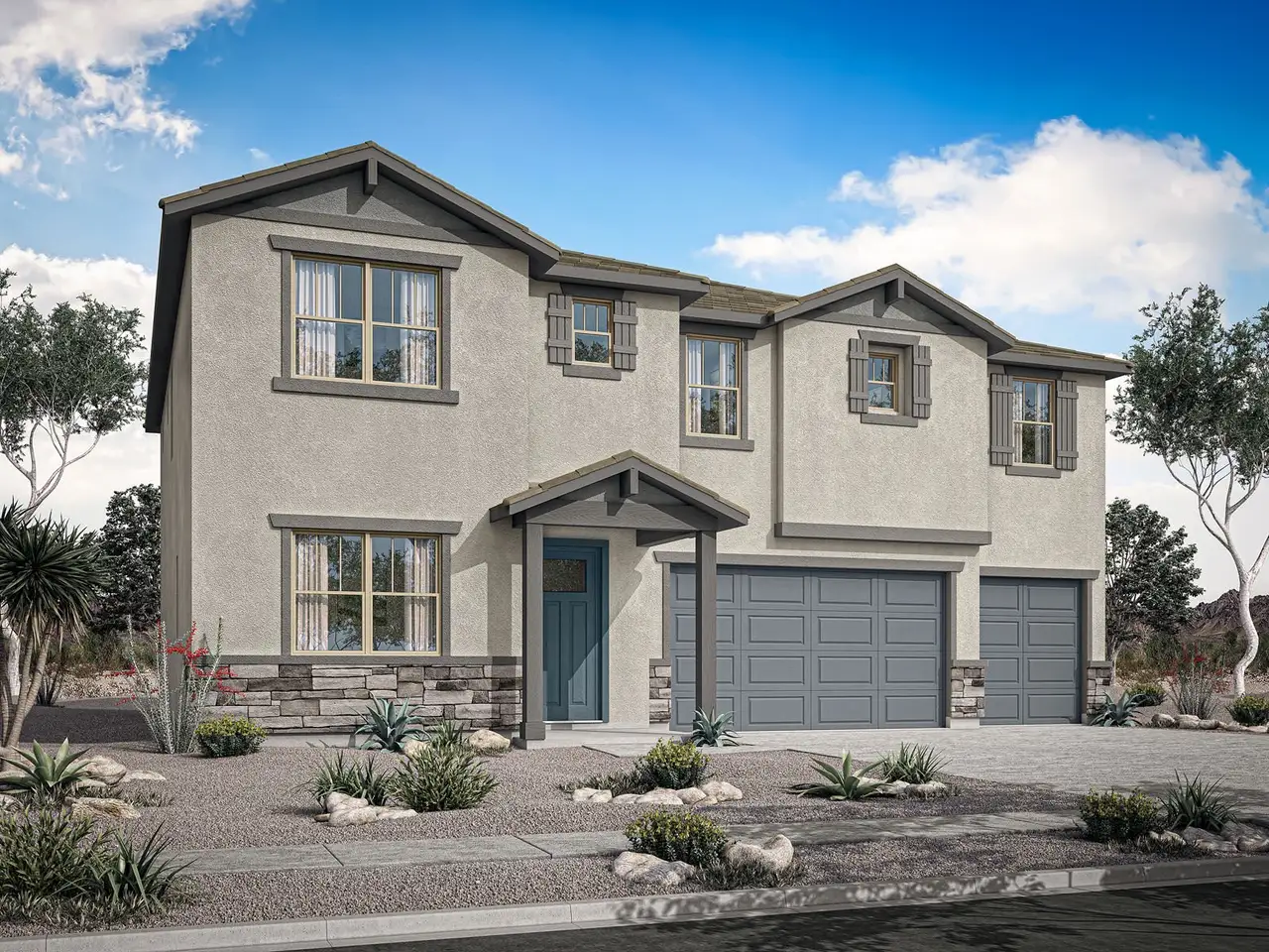 Representative exterior photo of a completed home built from the Redwood by Mattamy Homes in Rosewood Heights, San Tan Valley, AZ (Image 2).