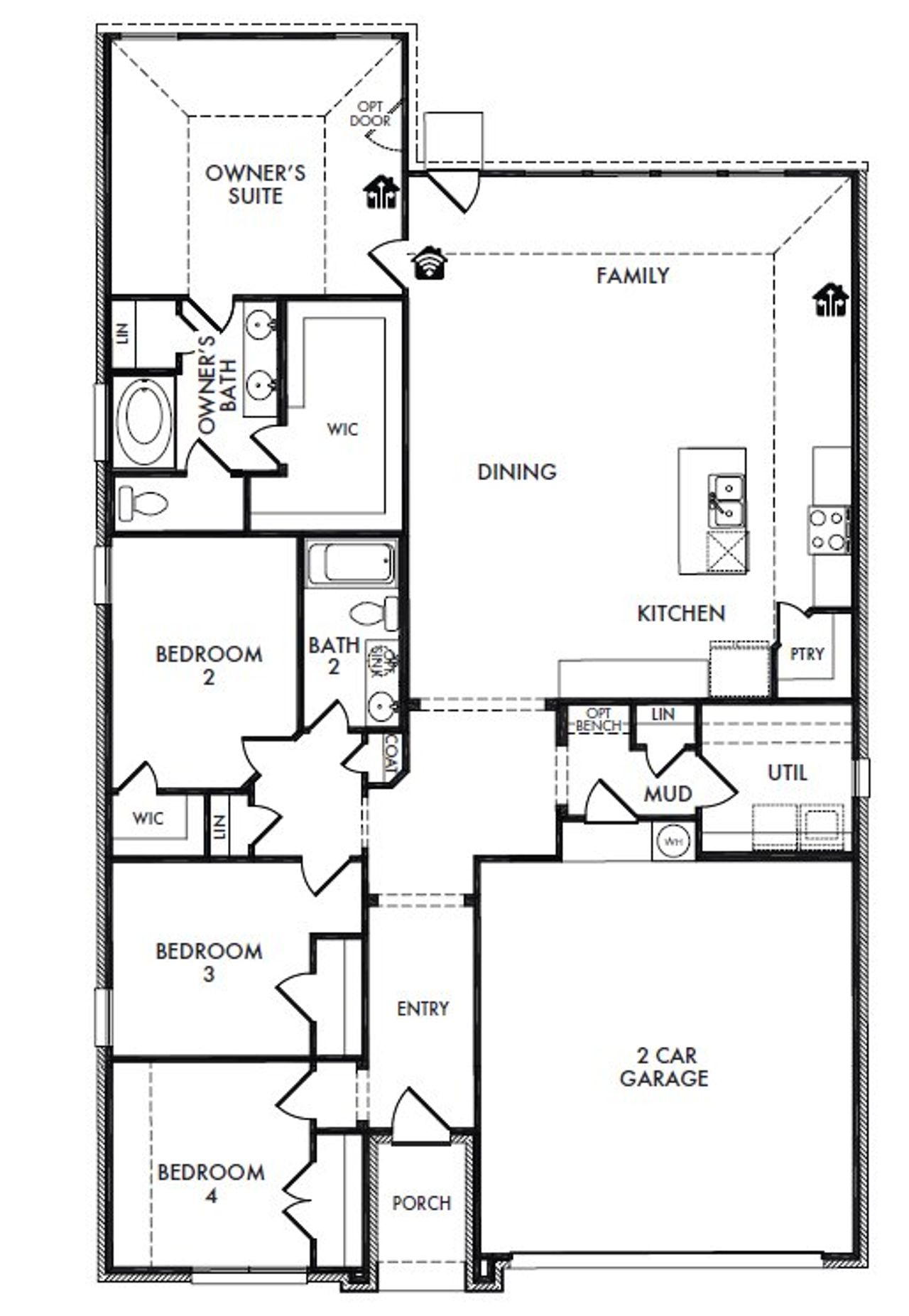 2D floor plan layout of this home in Baker Farms, Cleburne, TX (Image 2).