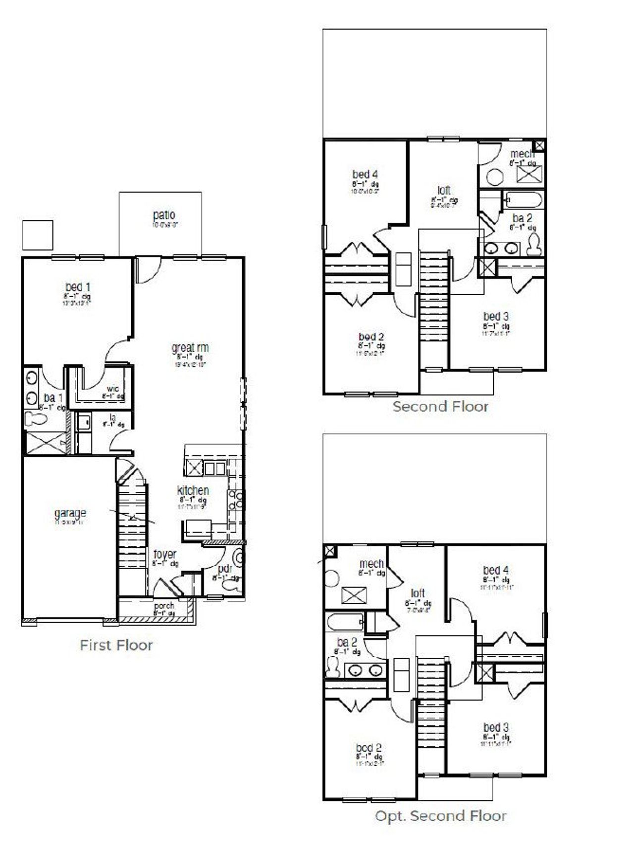 2D floor plan layout of this home in Stockyard, Statesboro, GA (Image 2).