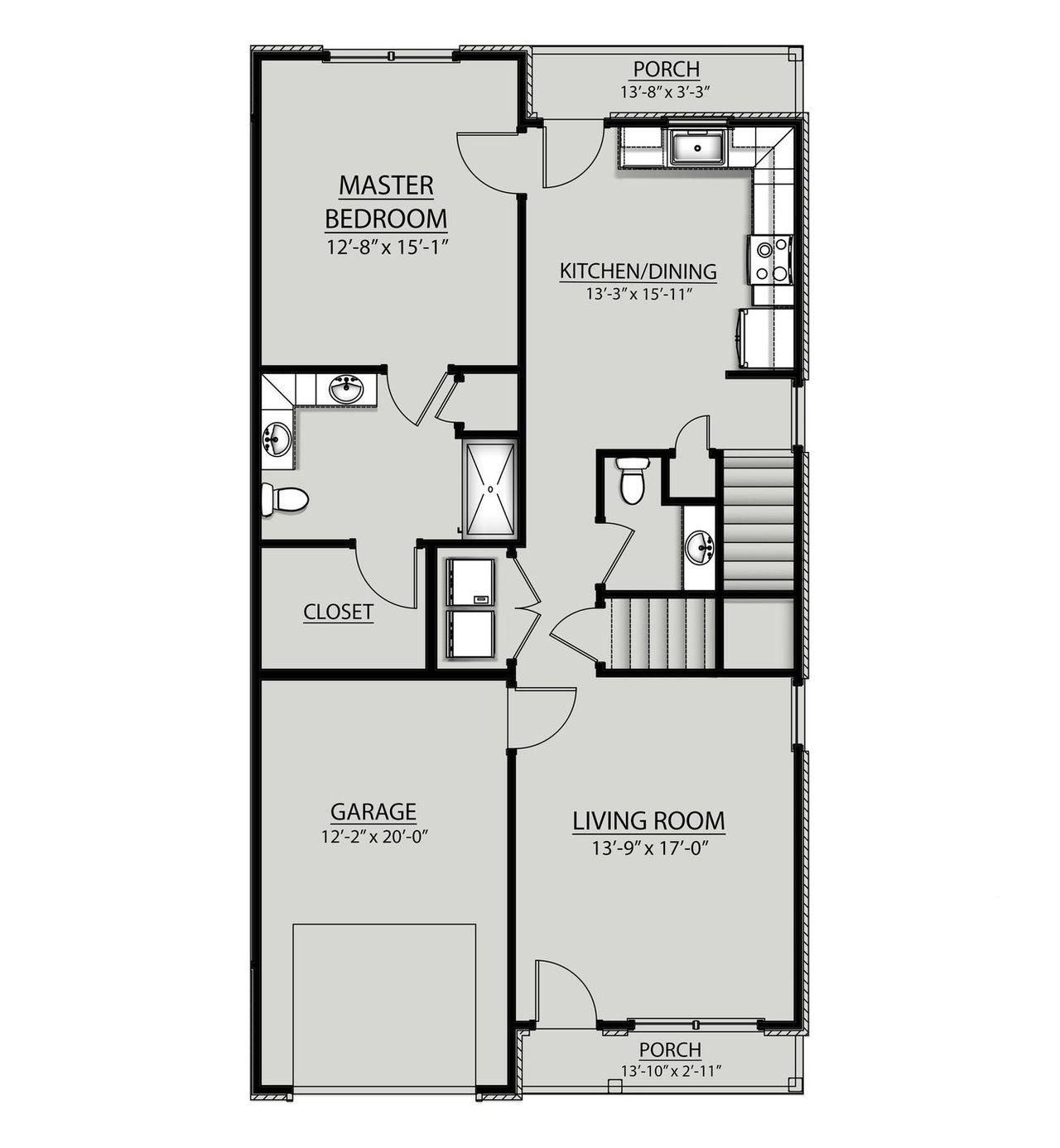 2D floor plan layout for the Drew II by DSLD Homes in Saddlebrook, Murfreesboro, TN (Image 2).