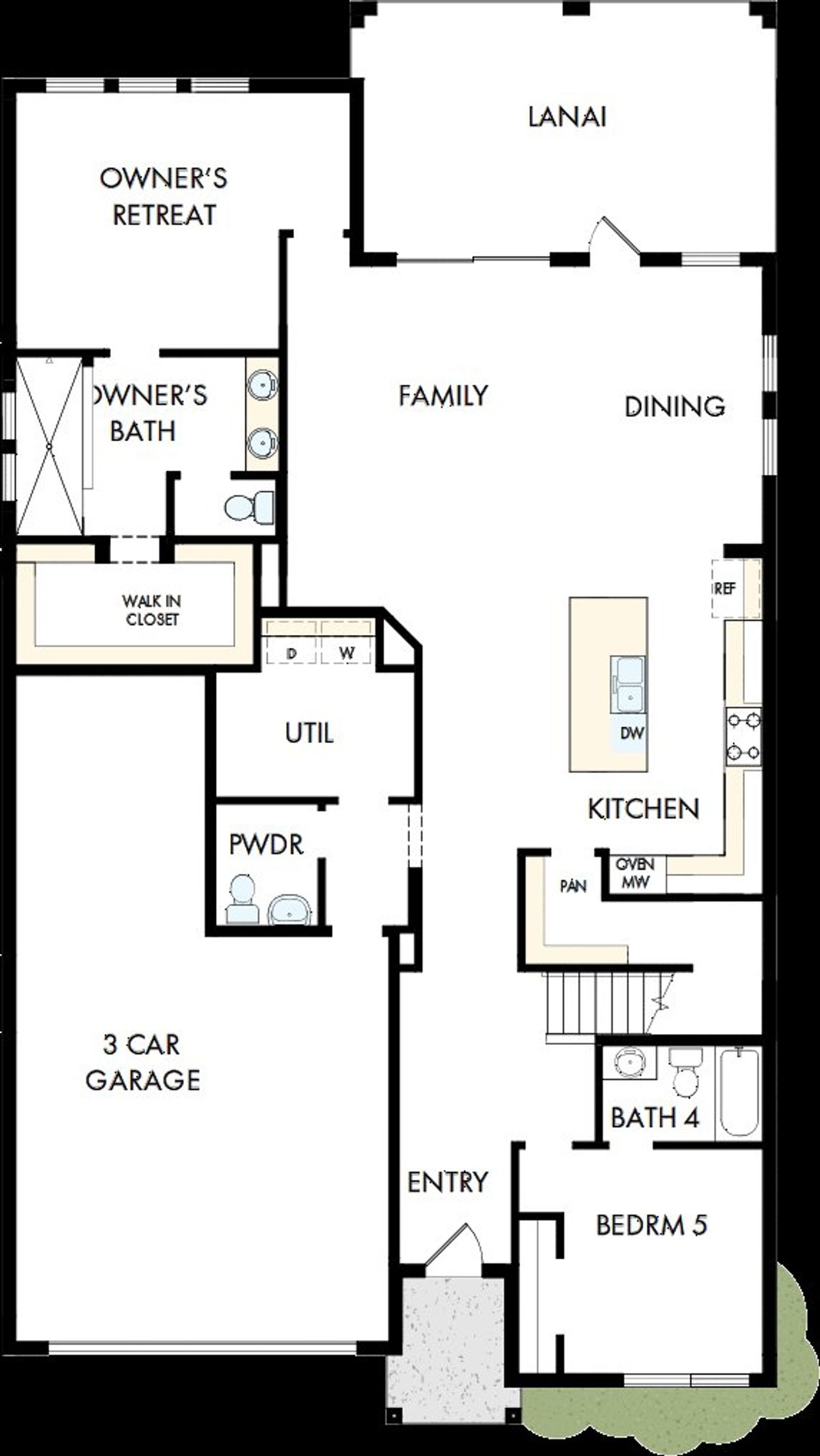 2D floor plan layout of this home in Waterset Classic Series, Apollo Beach, FL (Image 2).