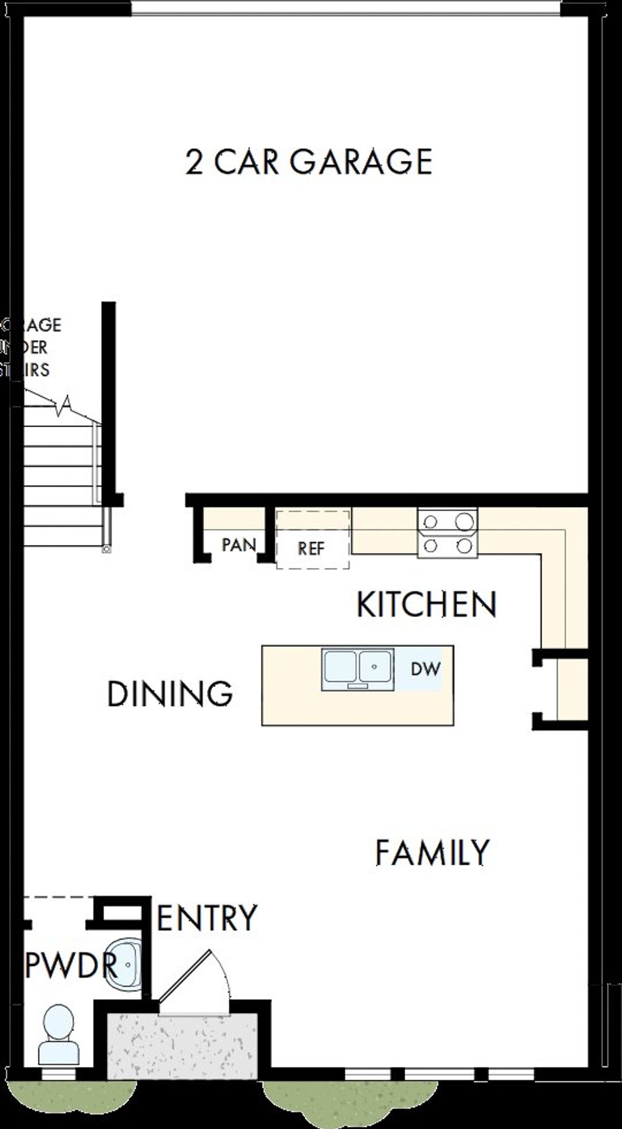 2D floor plan layout of this home in Crosscreek Walk  – Courtyard, Charleston, SC (Image 2).