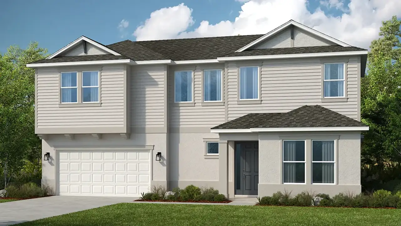 Representative exterior photo of a completed home built from the Vilano by Taylor Morrison in Azure at Solaeris, Port St. Lucie, FL (Image 2).