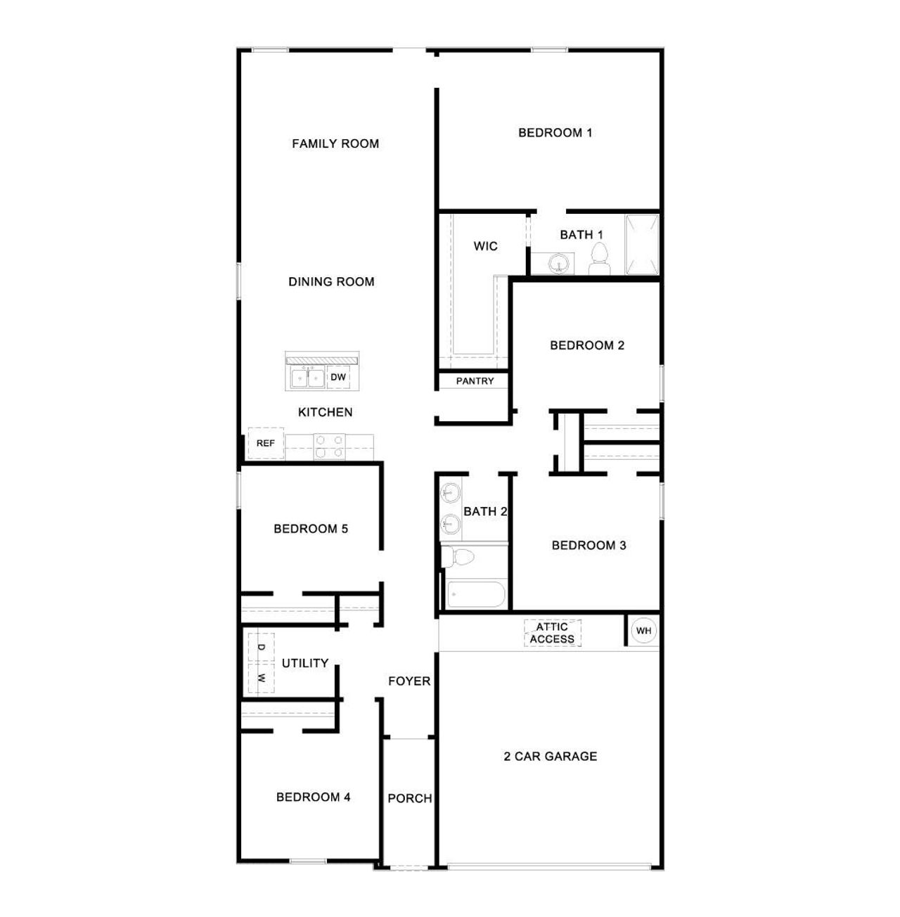 2D floor plan layout of this home in Durango, Mustang Ridge, TX (Image 2).