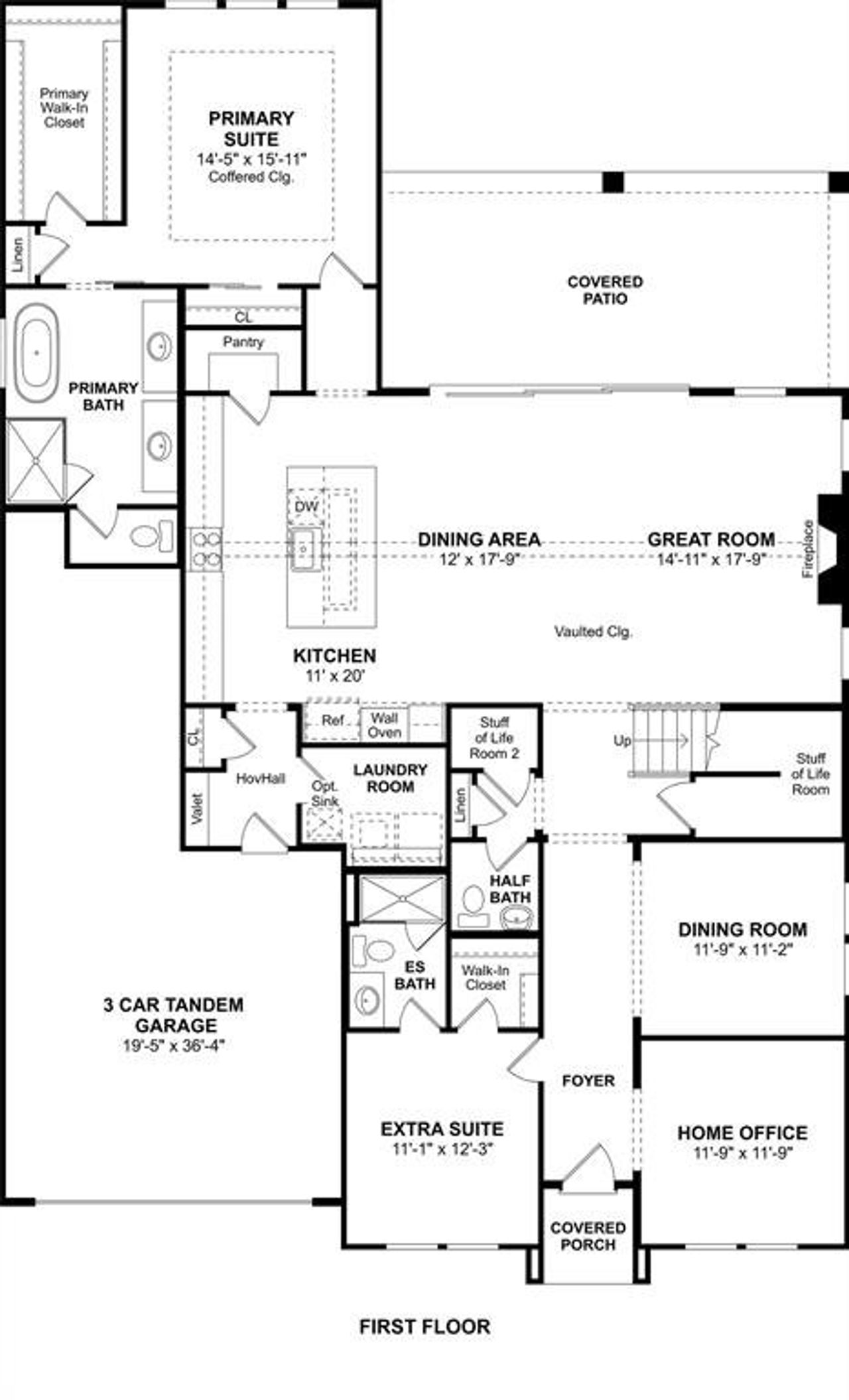 2D floor plan layout of this home in Sterling Greene, Arlington, TX (Image 2).