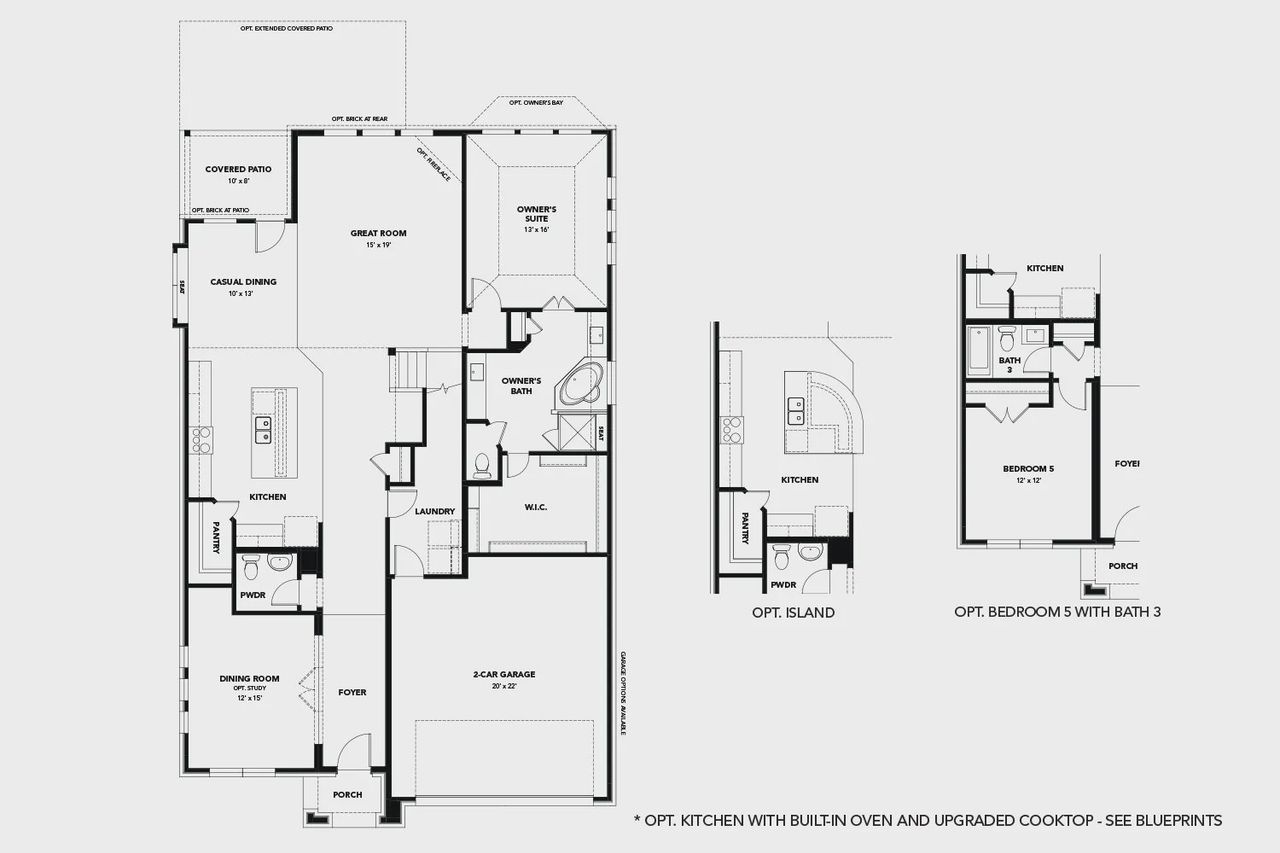 2D floor plan layout of this home in Wildflower Ranch, Fort Worth, TX (Image 2).