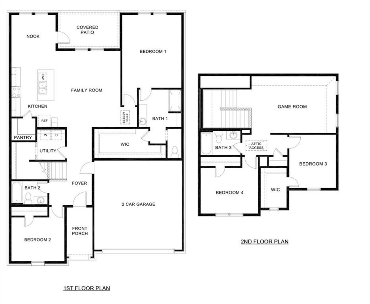 2D floor plan layout of this home in Chalk Hill, Celina, TX (Image 2).