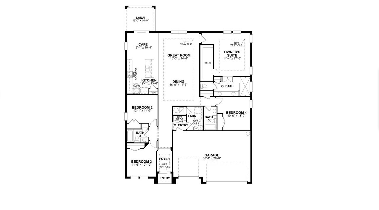 2D floor plan layout of this home in Creeks Edge at Twin Rivers, Parrish, FL (Image 2).