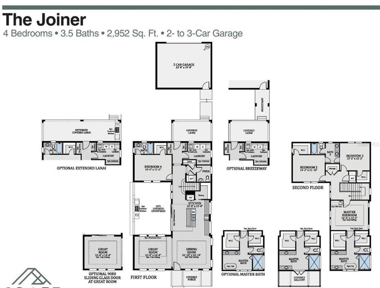 2D floor plan layout of this home in Laureate Park (Craft Homes), Orlando, FL (Image 2).