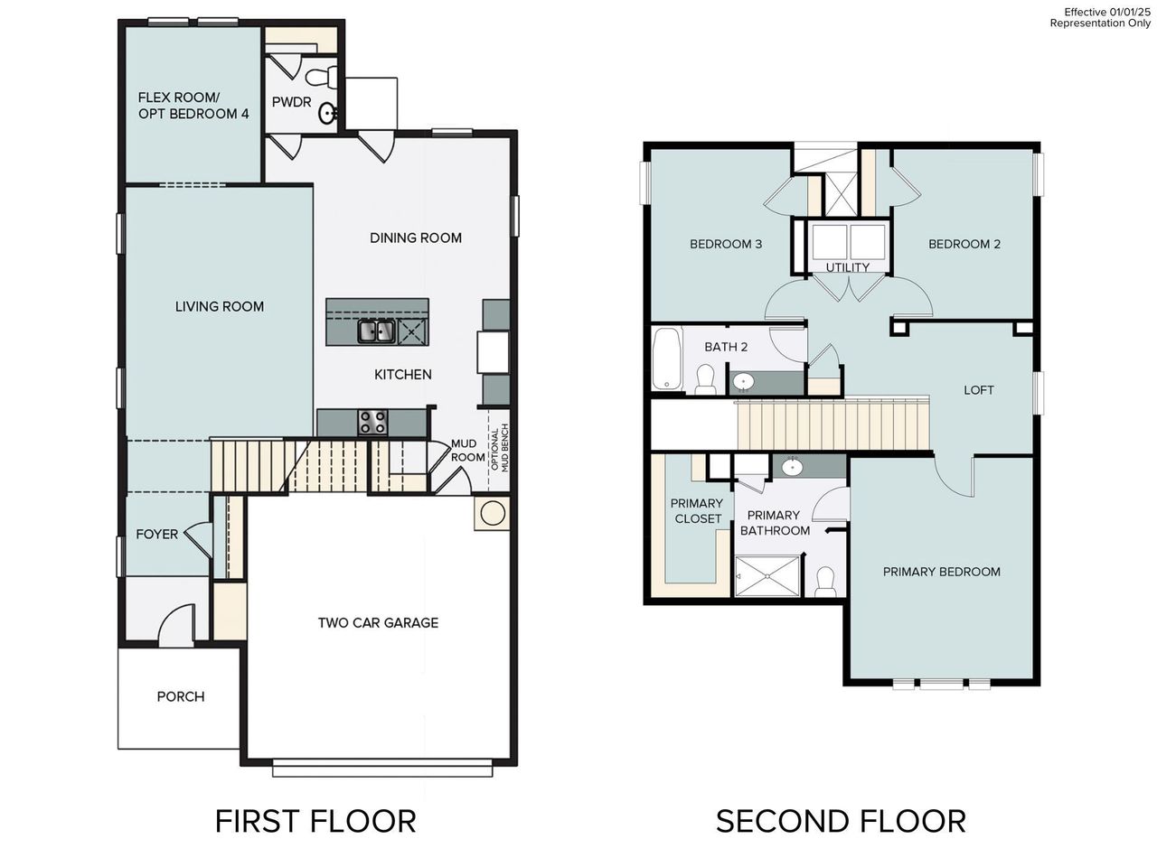 2D floor plan layout for the Hymeadow 1950 by Brohn Homes in Hymeadow, Maxwell, TX (Image 2). 2D floor plan layout for the Hymeadow 1950 by Brohn Homes in Hymeadow, Maxwell, TX (Image 2).