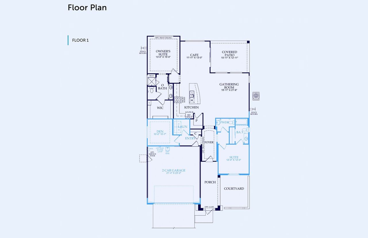 2D floor plan layout of this home in Sun City Anthem at Merrill Ranch, Florence, AZ (Image 2).