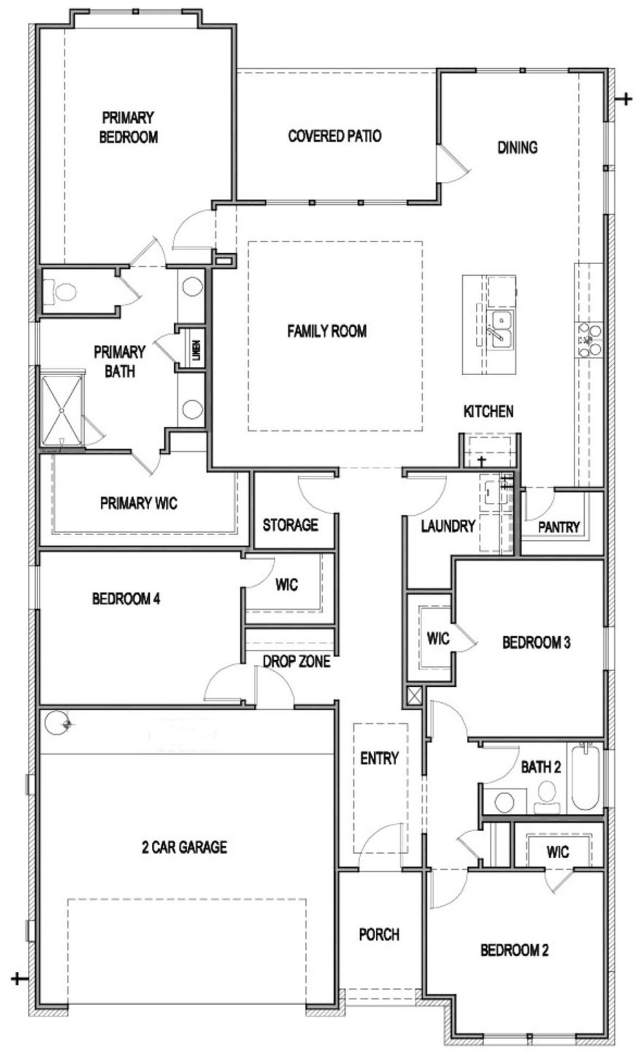 2D floor plan layout of this home in Windsong, Boerne, TX (Image 2).