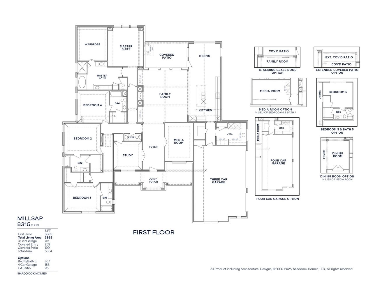 2D floor plan layout for the Millsap - SH 8315 by Shaddock Homes in Whitestone Estates, Parker, TX (Image 2). 2D floor plan layout for the Millsap - SH 8315 by Shaddock Homes in Whitestone Estates, Parker, TX (Image 2).