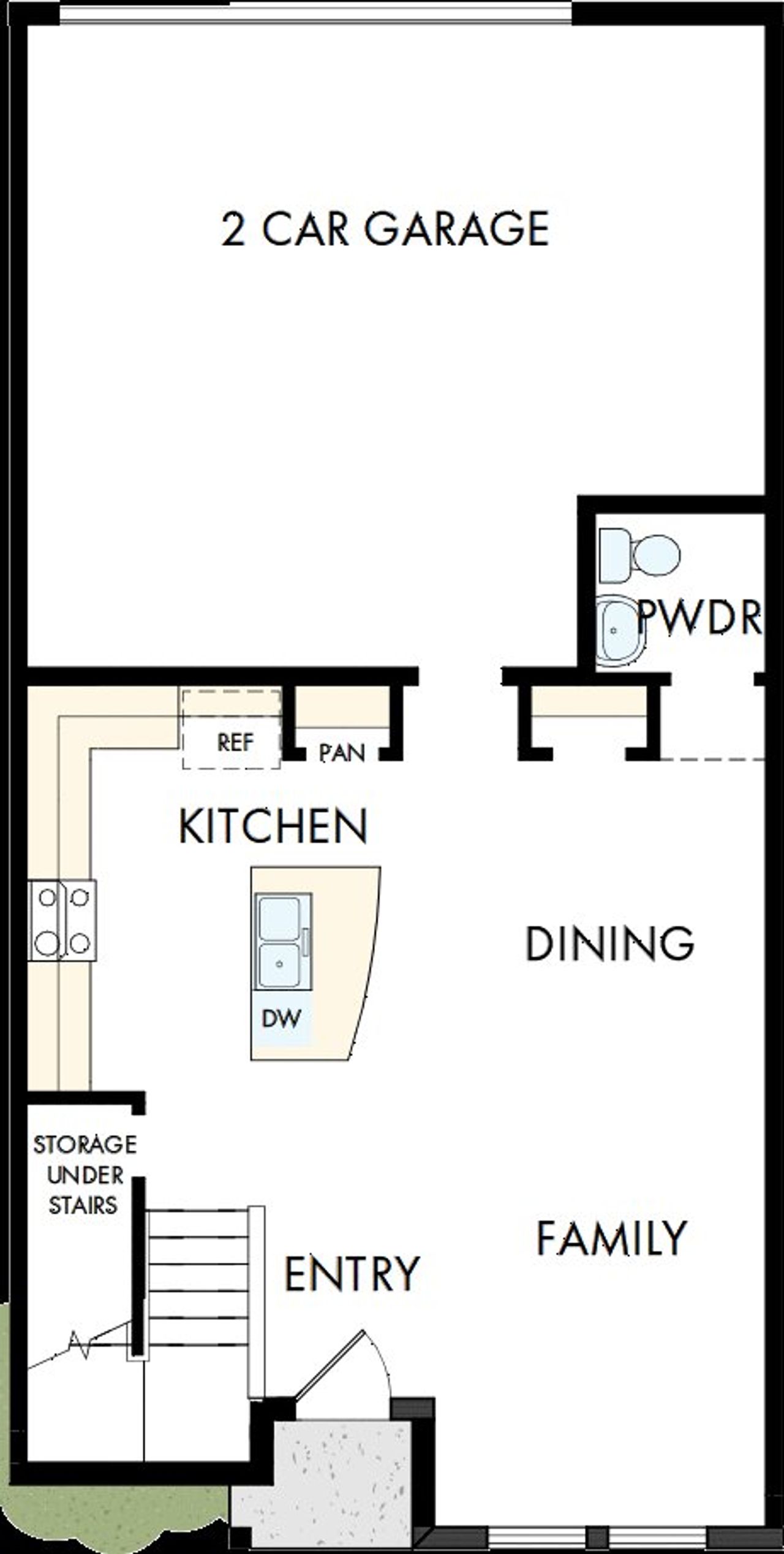 2D floor plan layout of this home in Persimmon Place - Townhomes, Wesley Chapel, FL (Image 2).